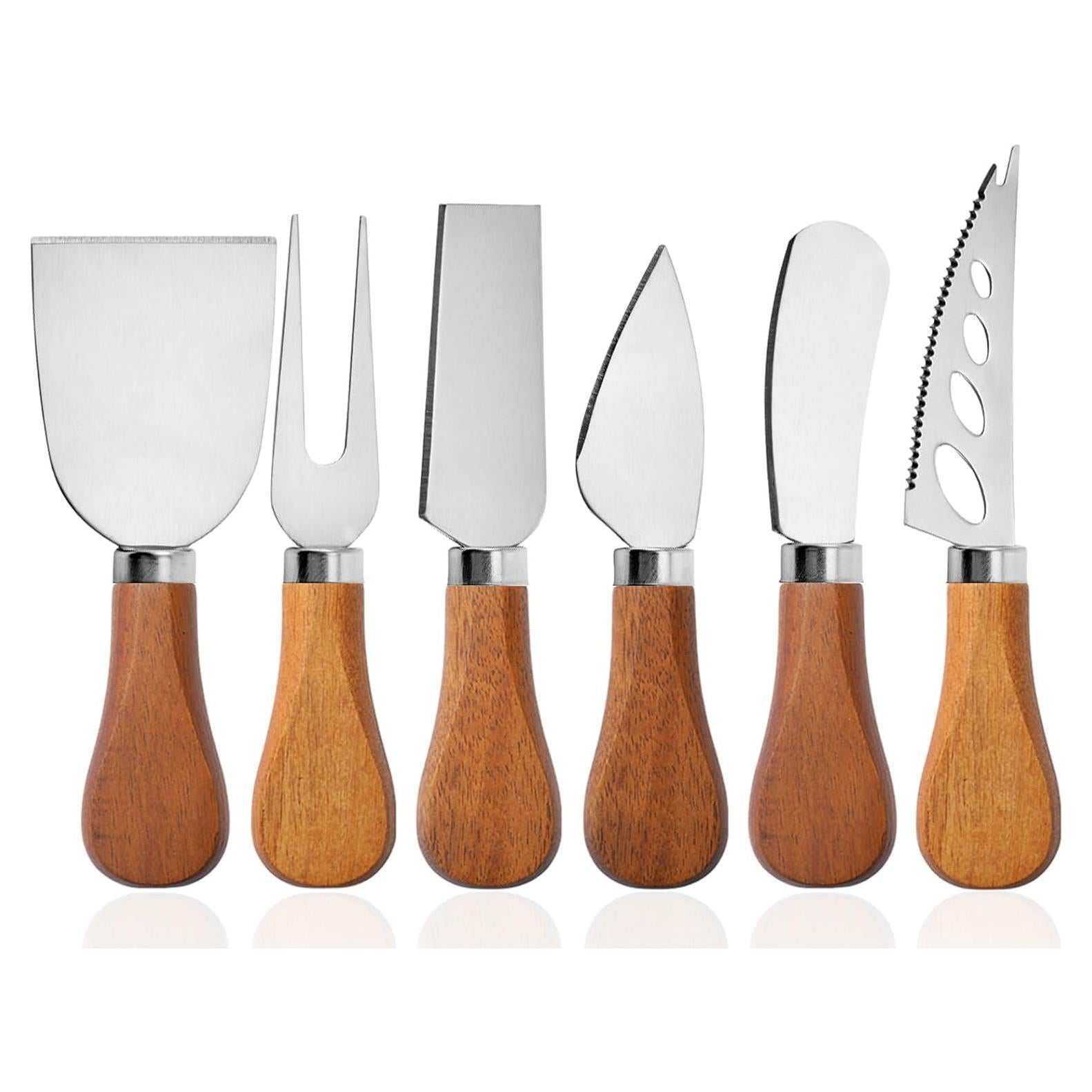 Juego de cuchillos para queso Linwnil 6 piezas acero inoxidable
