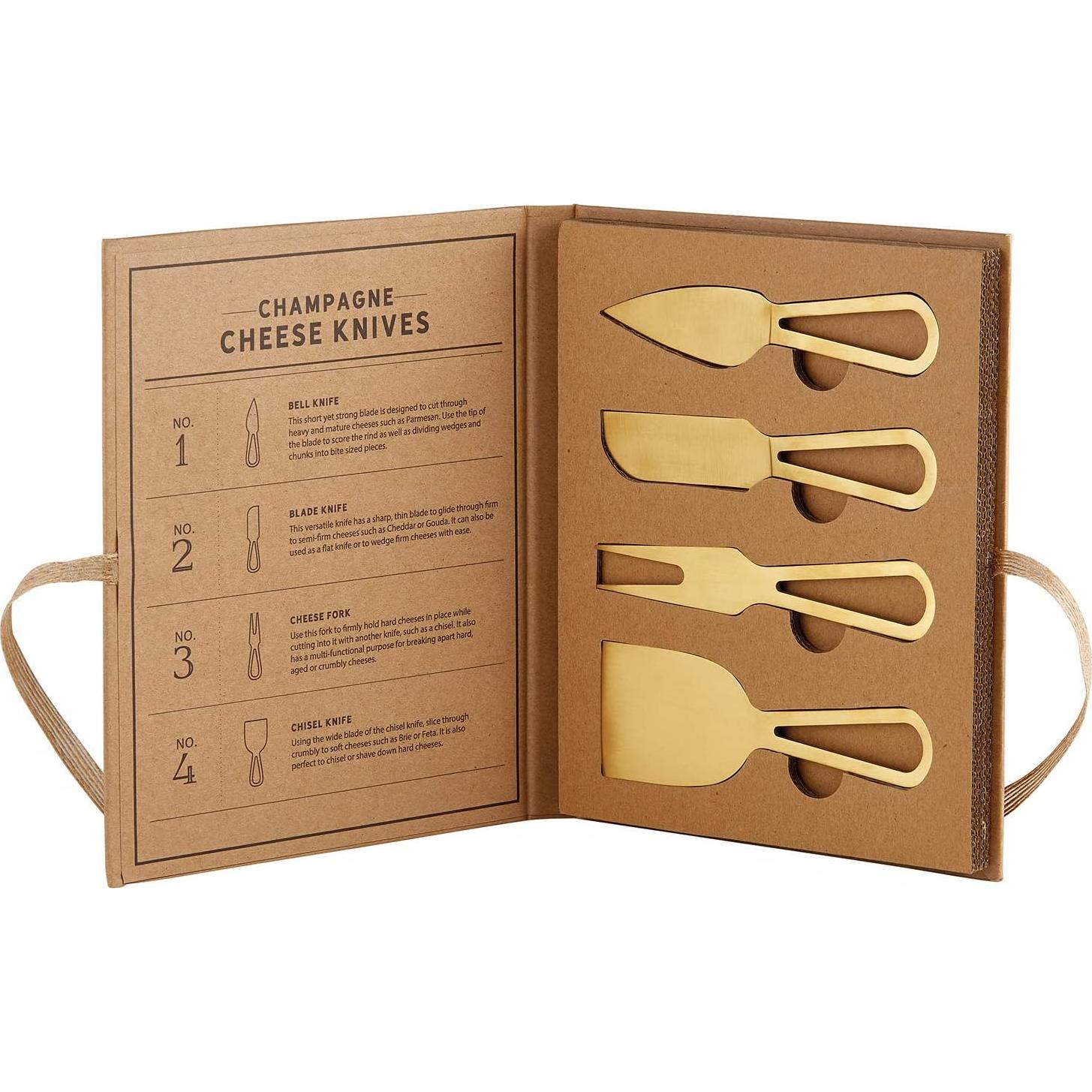 Juego de cuchillos para queso Santa Barbara - 4 piezas dorado