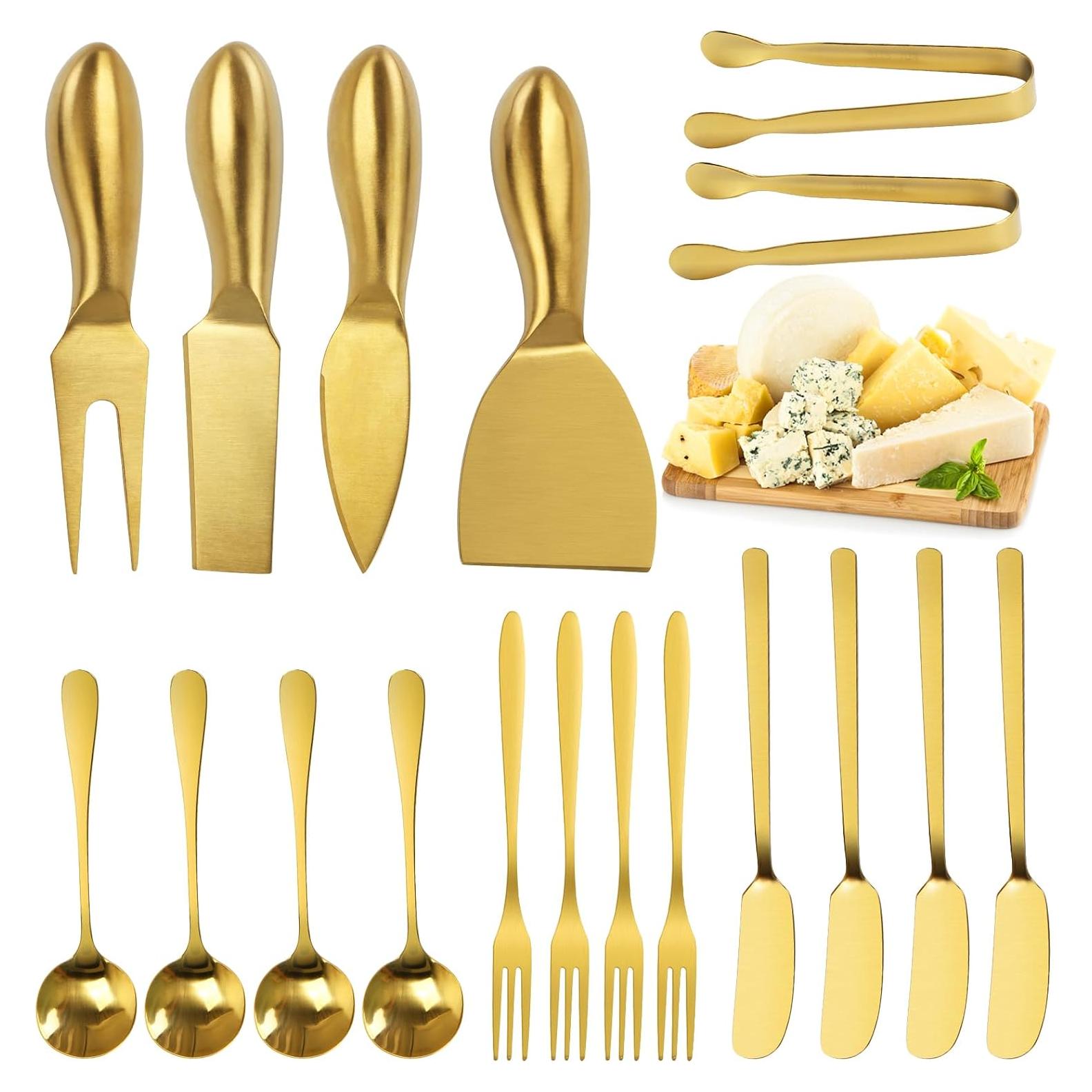 Juego de 18 Accesorios para Charcutería YECERCAN Dorado