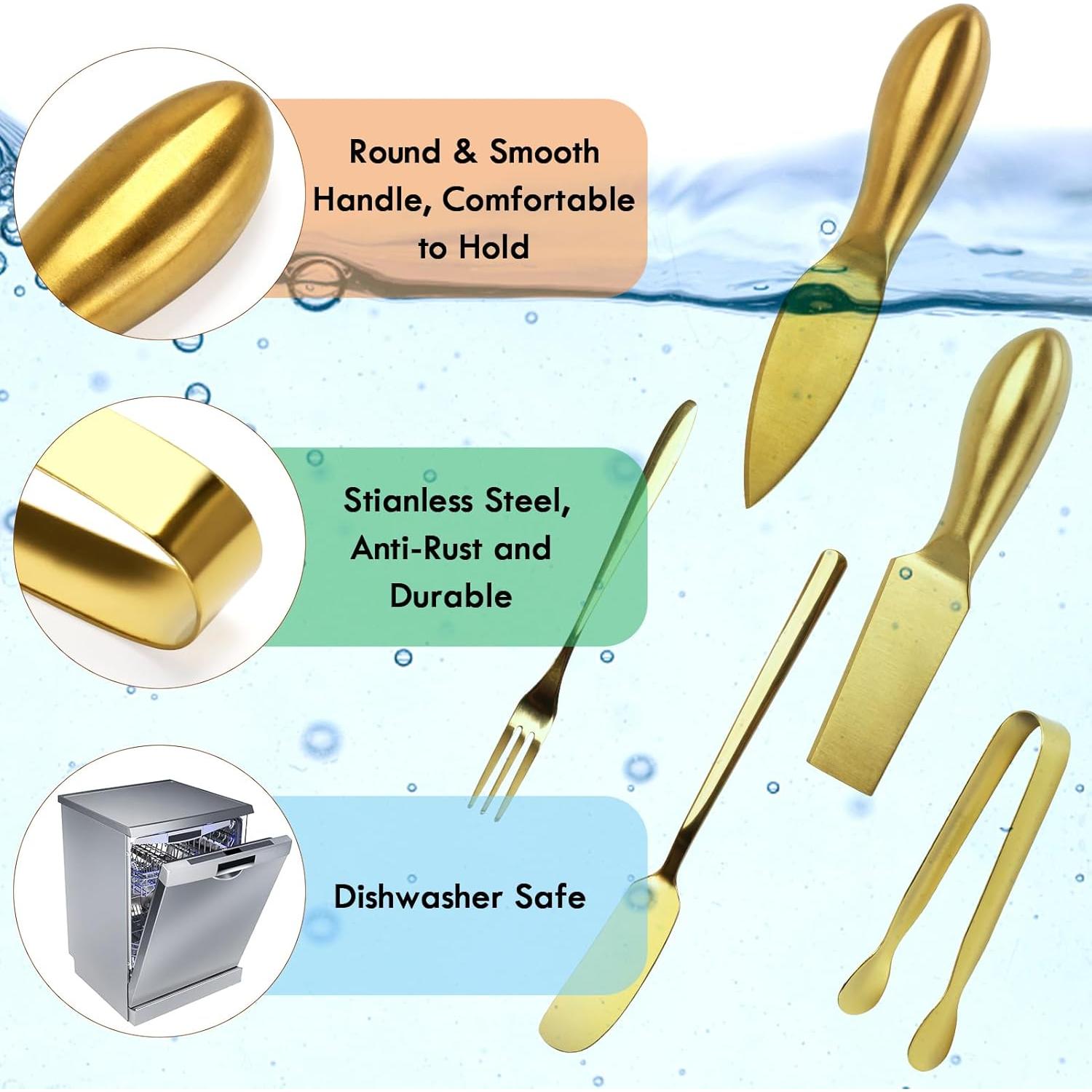 Juego de 18 Accesorios para Charcutería YECERCAN Dorado