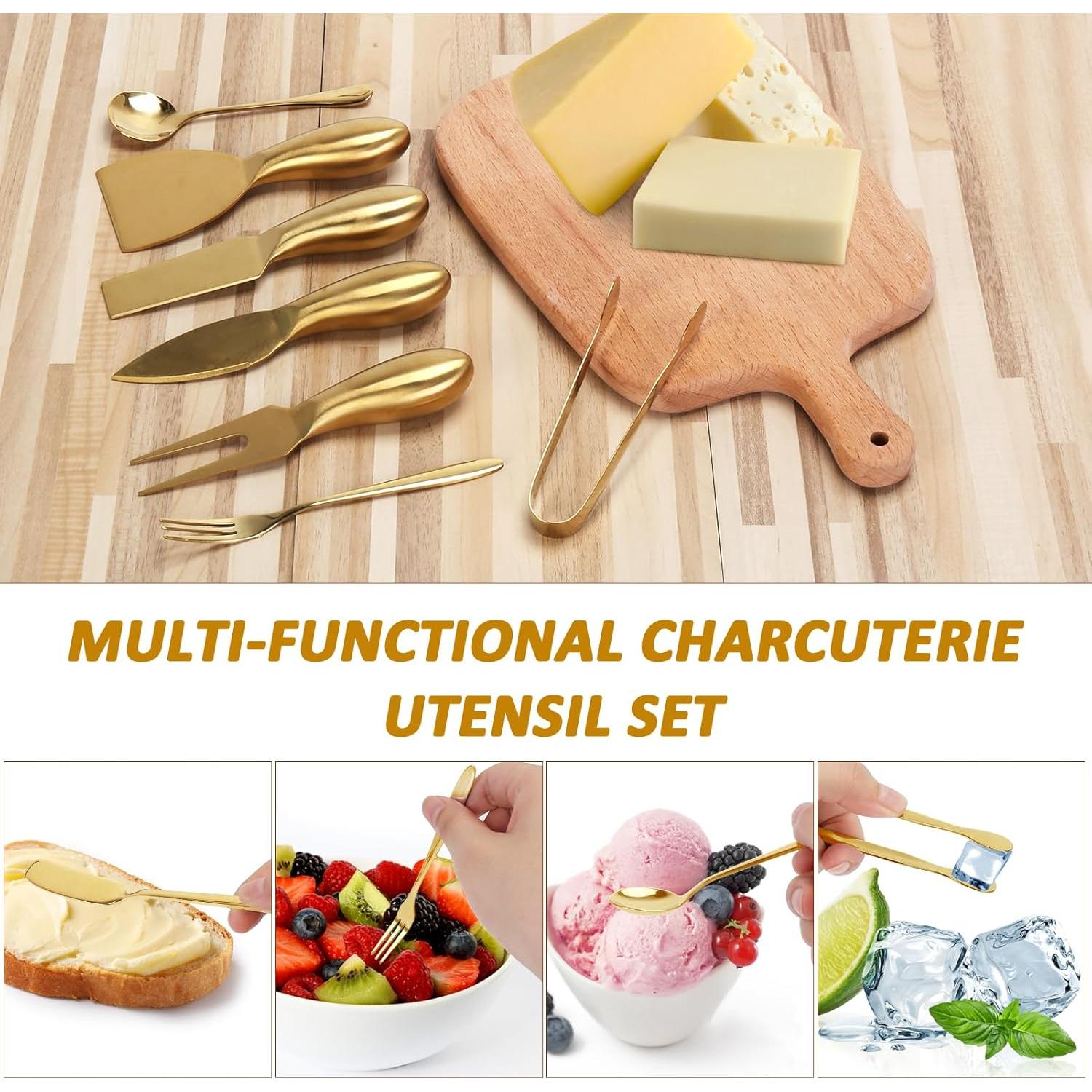 Juego de 18 Accesorios para Charcutería YECERCAN Dorado