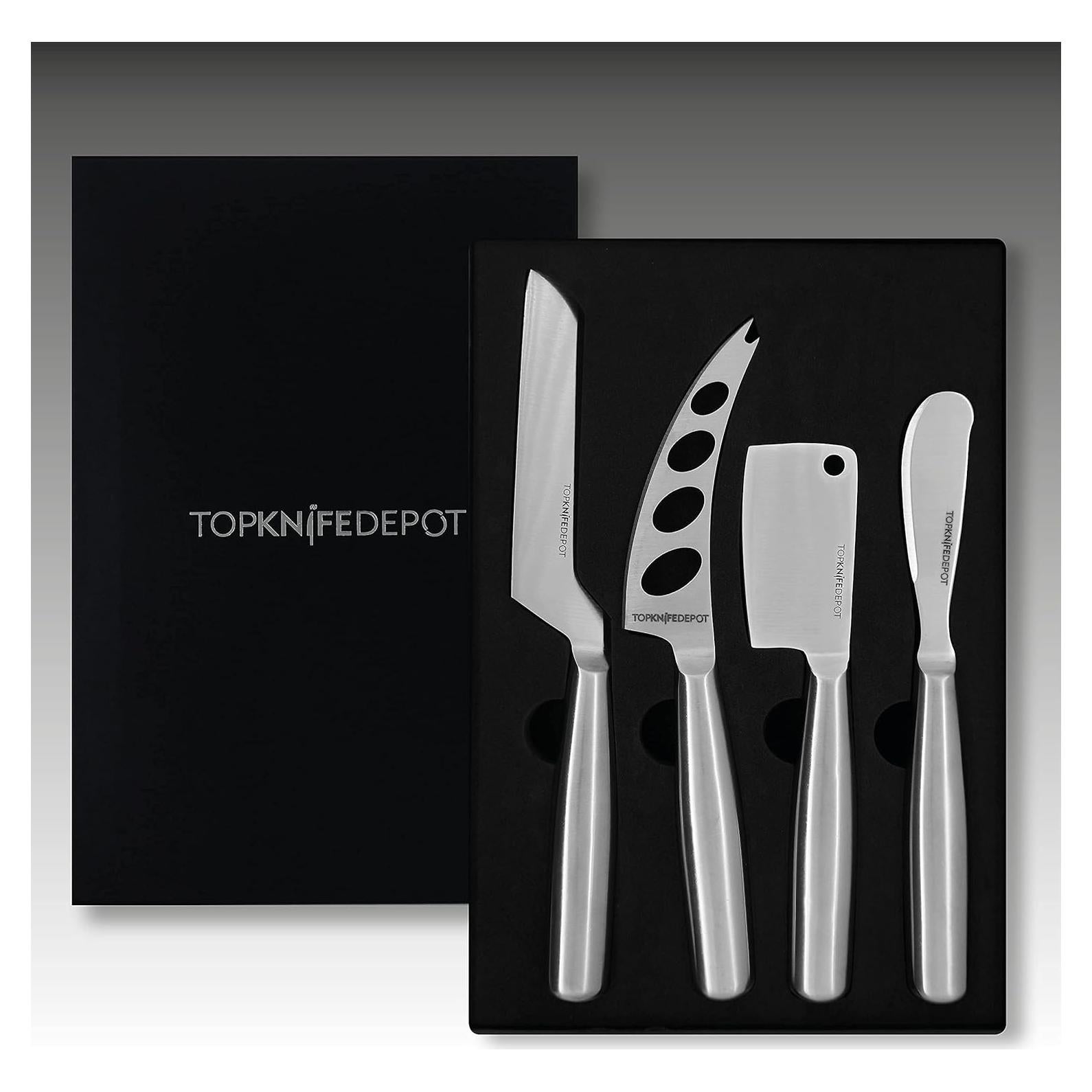 Juego de Cuchillos para Queso TopKnife 4 Piezas - Acero Inoxidable