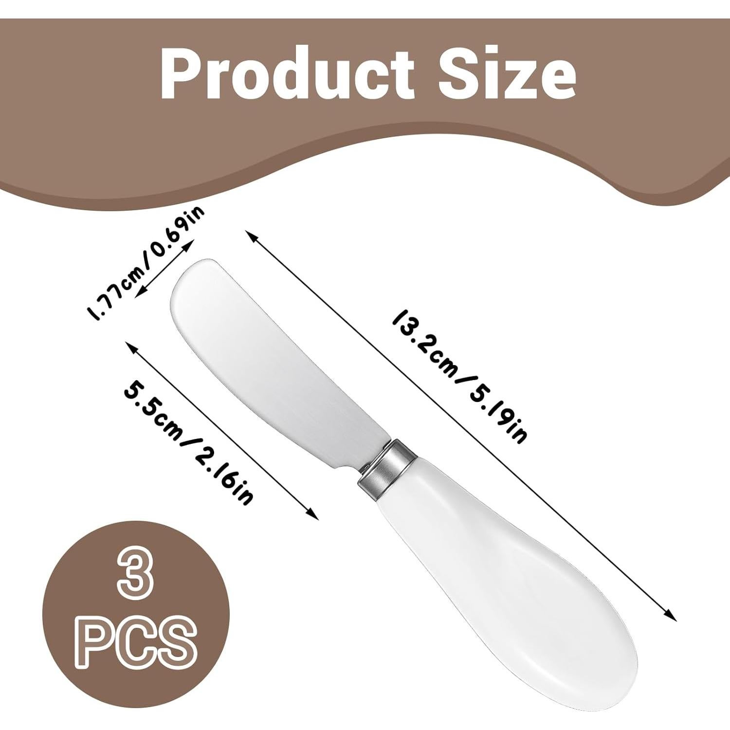 Juego de 3 cuchillos para mantequilla Elantales acero inoxidable