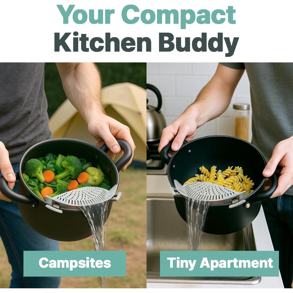 Colador de Silicona Clip-On Recohome 22.5cm Apto Lavavajillas