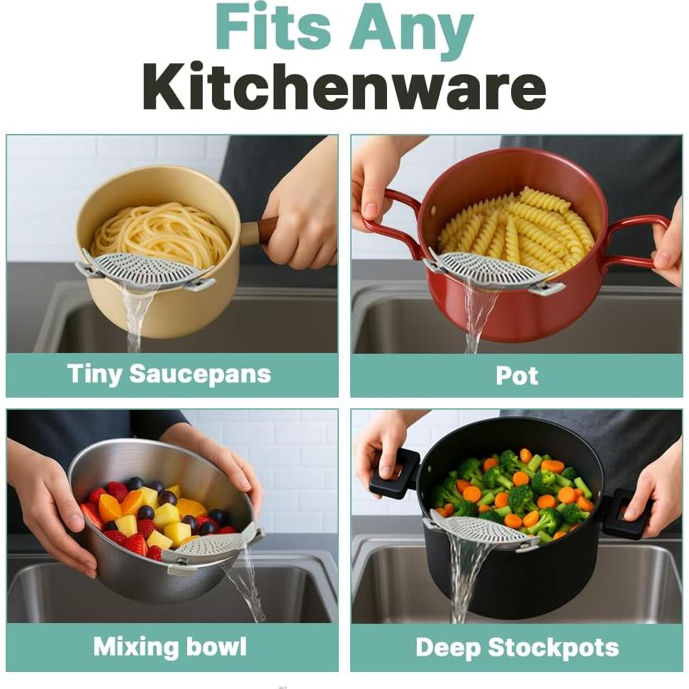 Colador de Silicona Clip-On Recohome 22.5cm Apto Lavavajillas