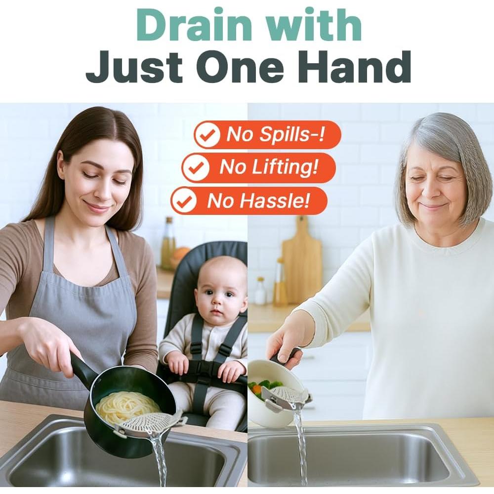 Colador de Silicona Clip-On Recohome 22.5cm Apto Lavavajillas