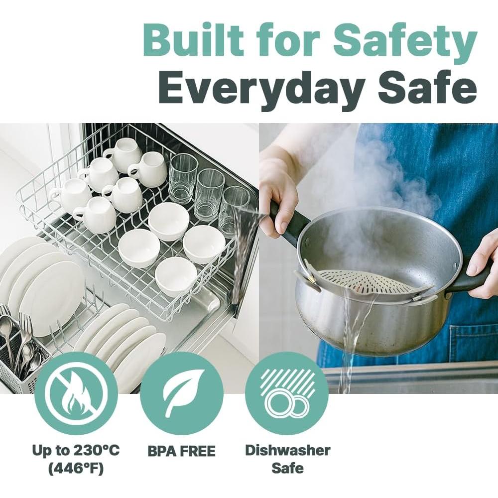 Colador de Silicona Clip-On Recohome 22.5cm Apto Lavavajillas