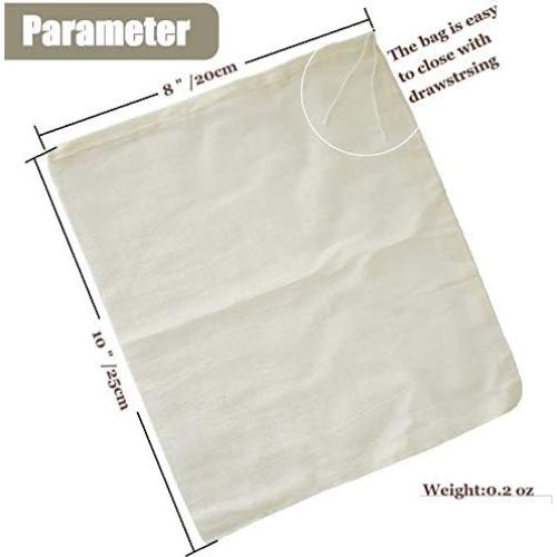 Bolsas de Tela de Queso AOUXSEEM 20x25 cm 100% Algodón 8 Pzas