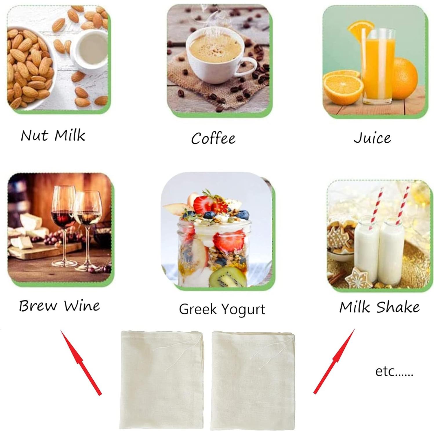 Bolsas de Tela de Queso AOUXSEEM 20x25 cm 100% Algodón 8 Pzas