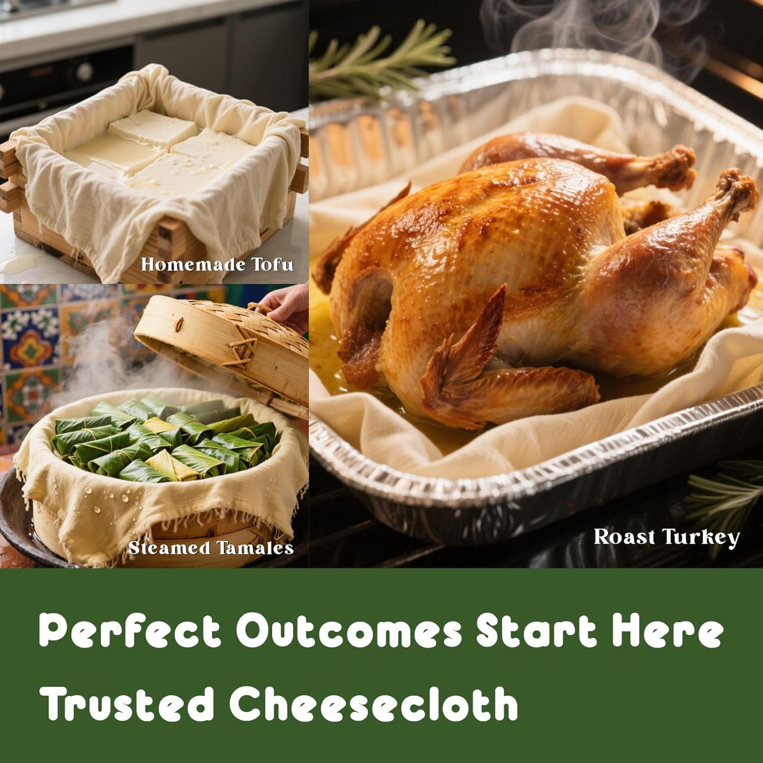 Paños de Queso Orgánicos 100% Algodón 20x20 cm - 8 Piezas