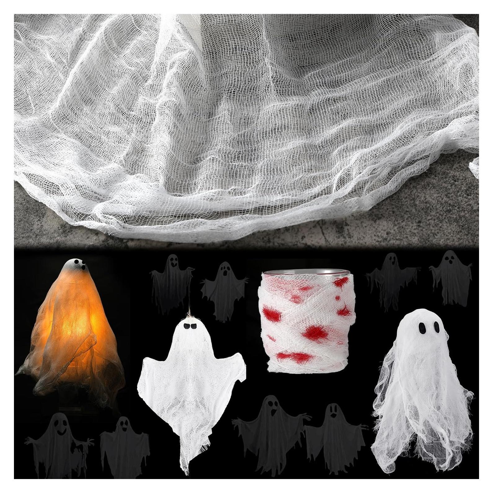 Tela Espeluznante de Halloween Hahafelt 91x366 cm Blanca