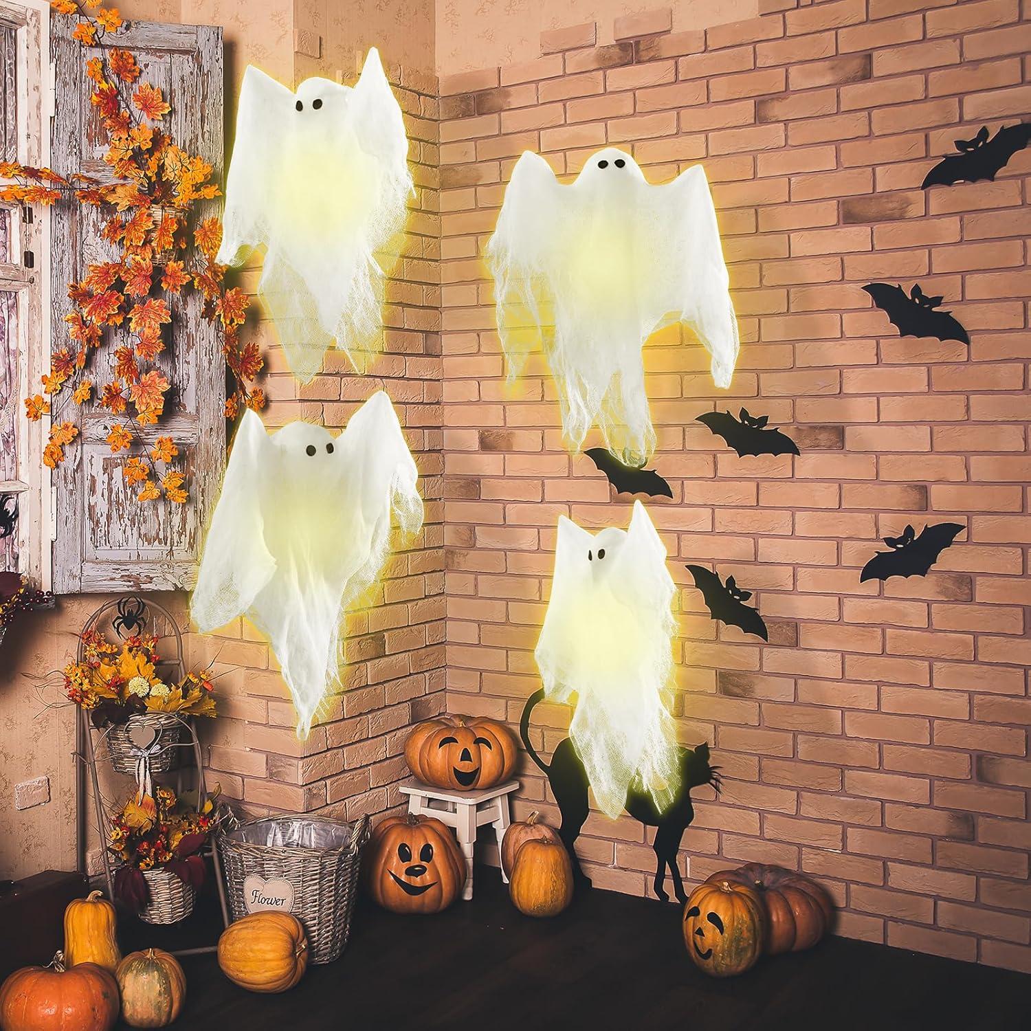 Tela Espeluznante de Halloween Hahafelt 91x366 cm Blanca