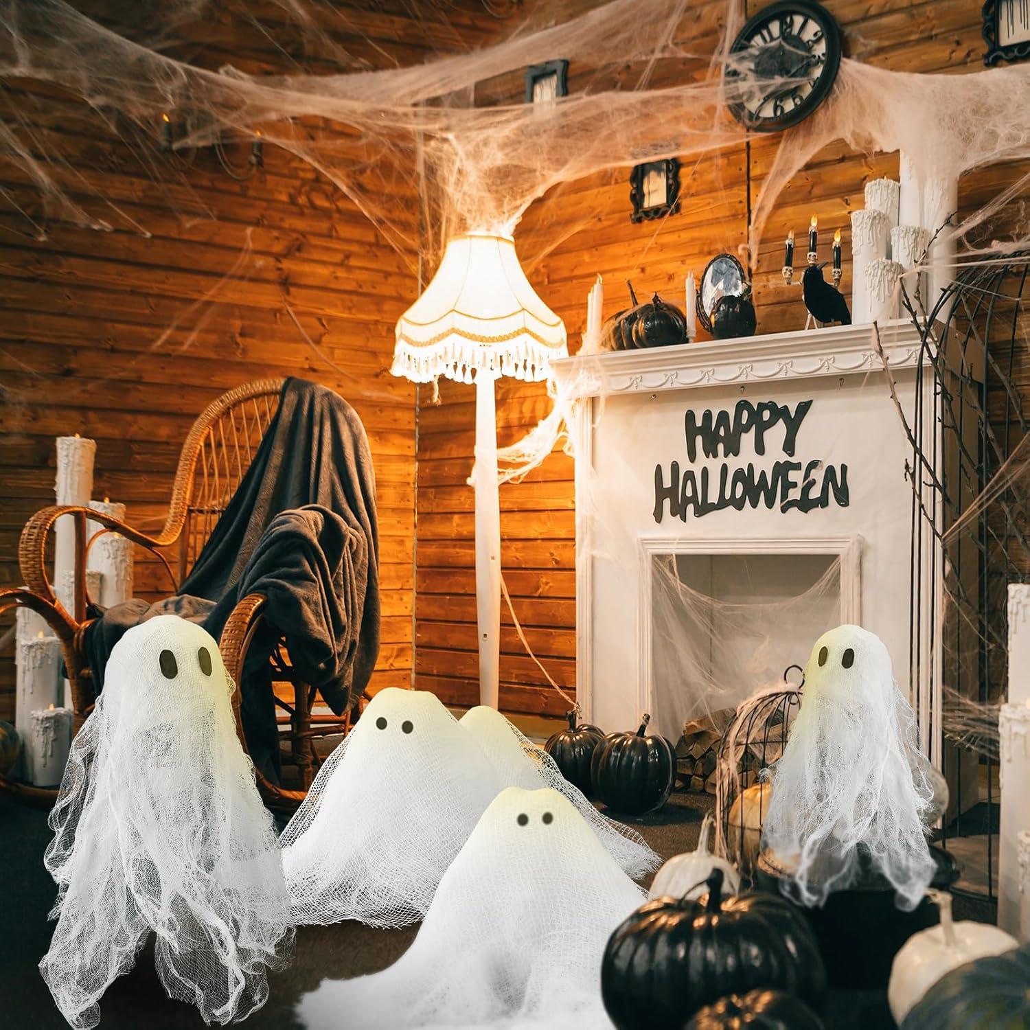 Tela Espeluznante de Halloween Hahafelt 91x366 cm Blanca