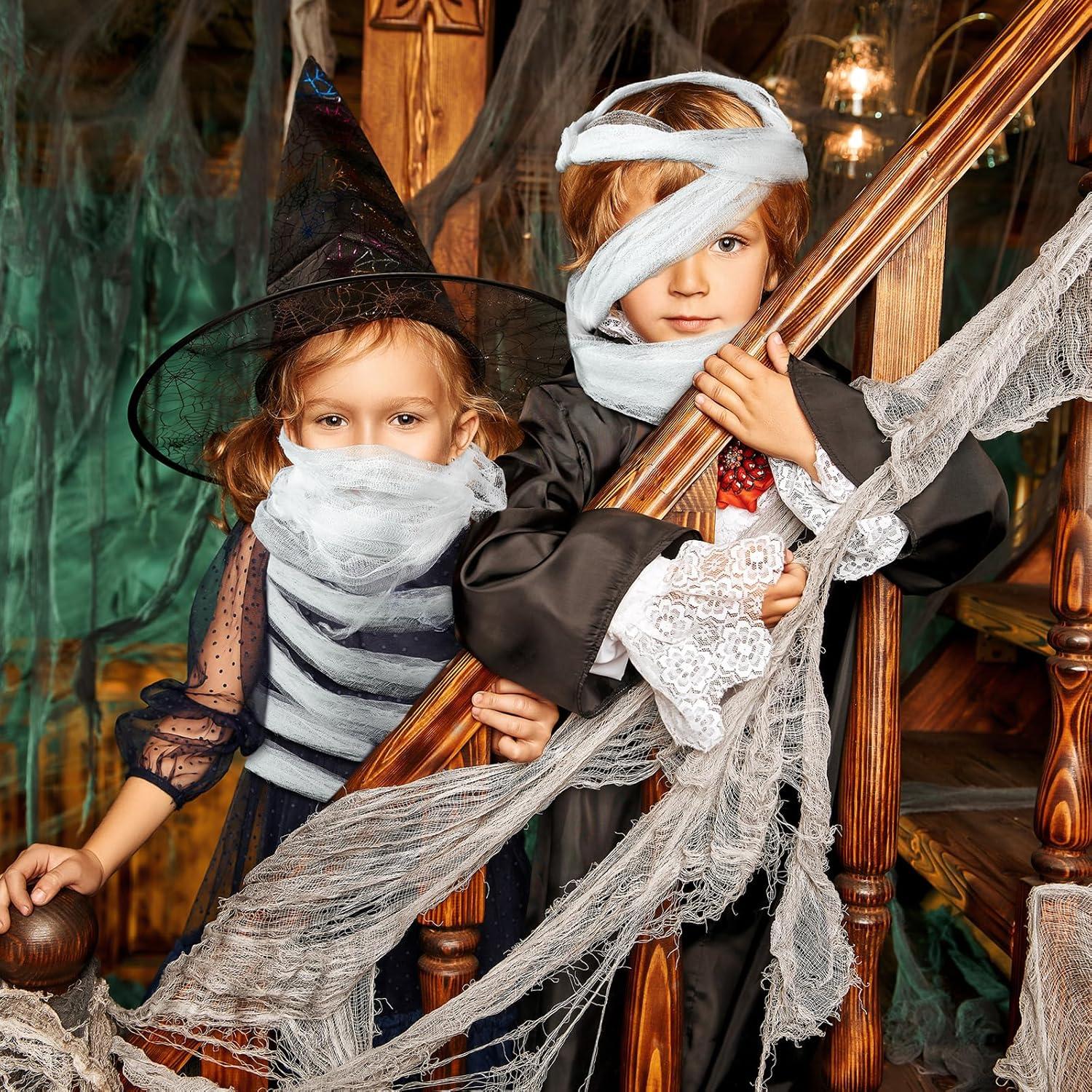 Tela Espeluznante de Halloween Hahafelt 91x366 cm Blanca