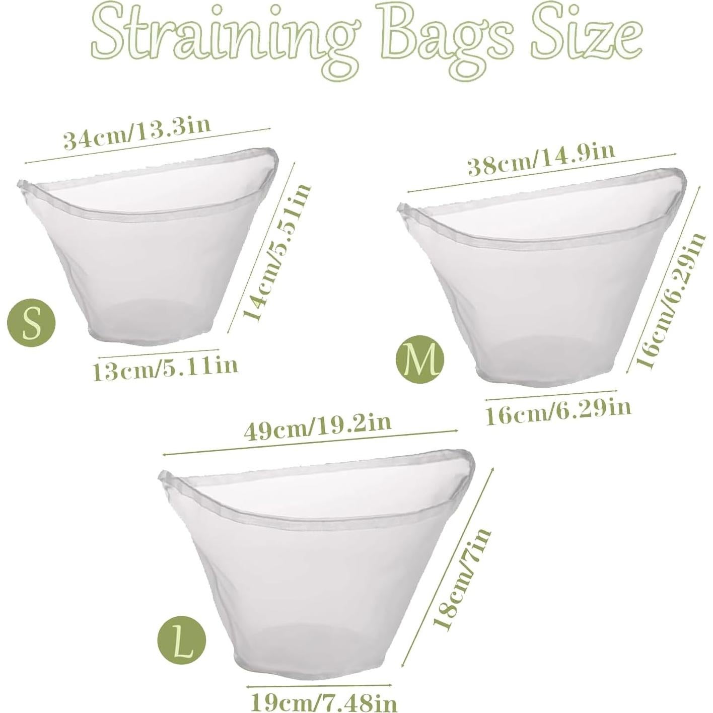 6PCS Bolsa de Nylon Reutilizable para Relleno de Queso MTZK