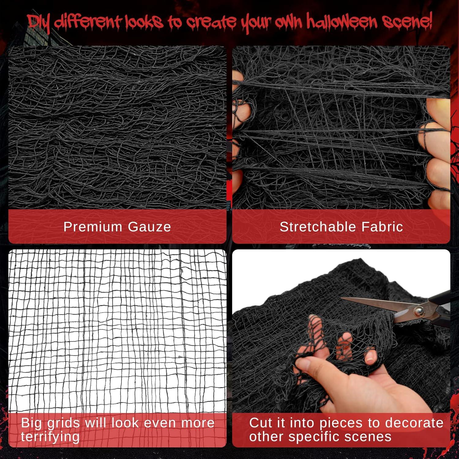 Tela Espeluznante de Halloween Legigo 6 Piezas Negra 76x183cm