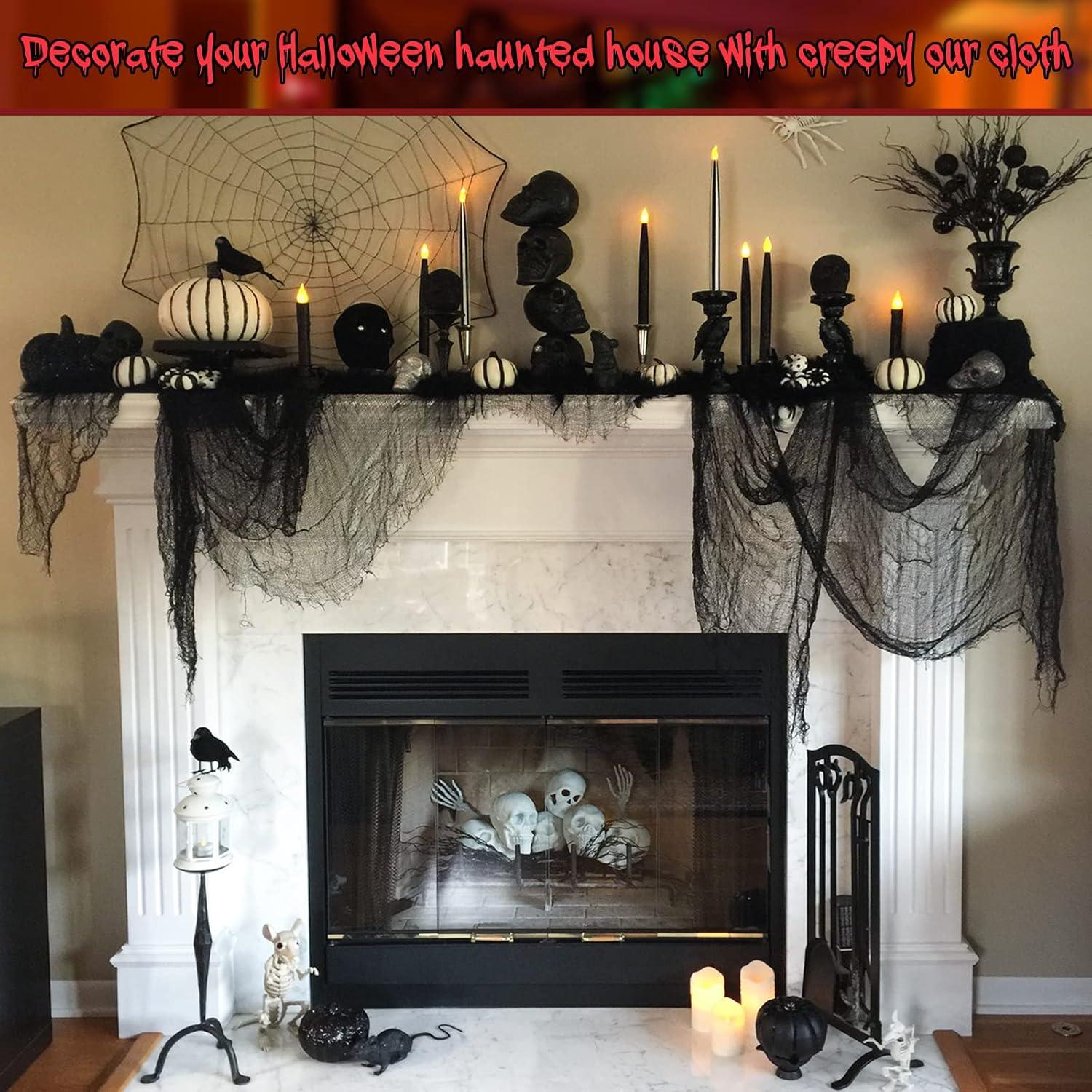 Tela Espeluznante de Halloween Legigo 6 Piezas Negra 76x183cm