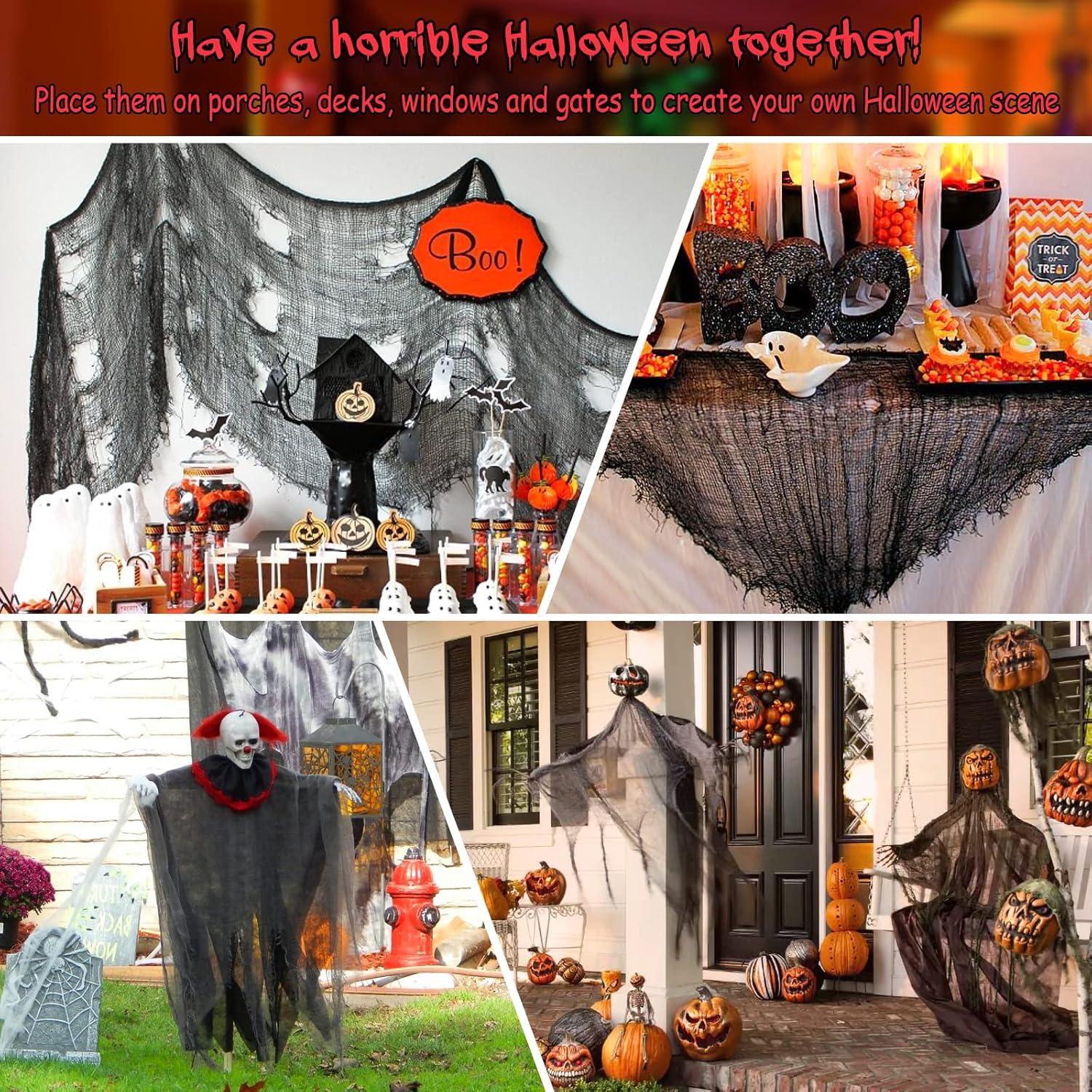 Tela Espeluznante de Halloween Legigo 6 Piezas Negra 76x183cm