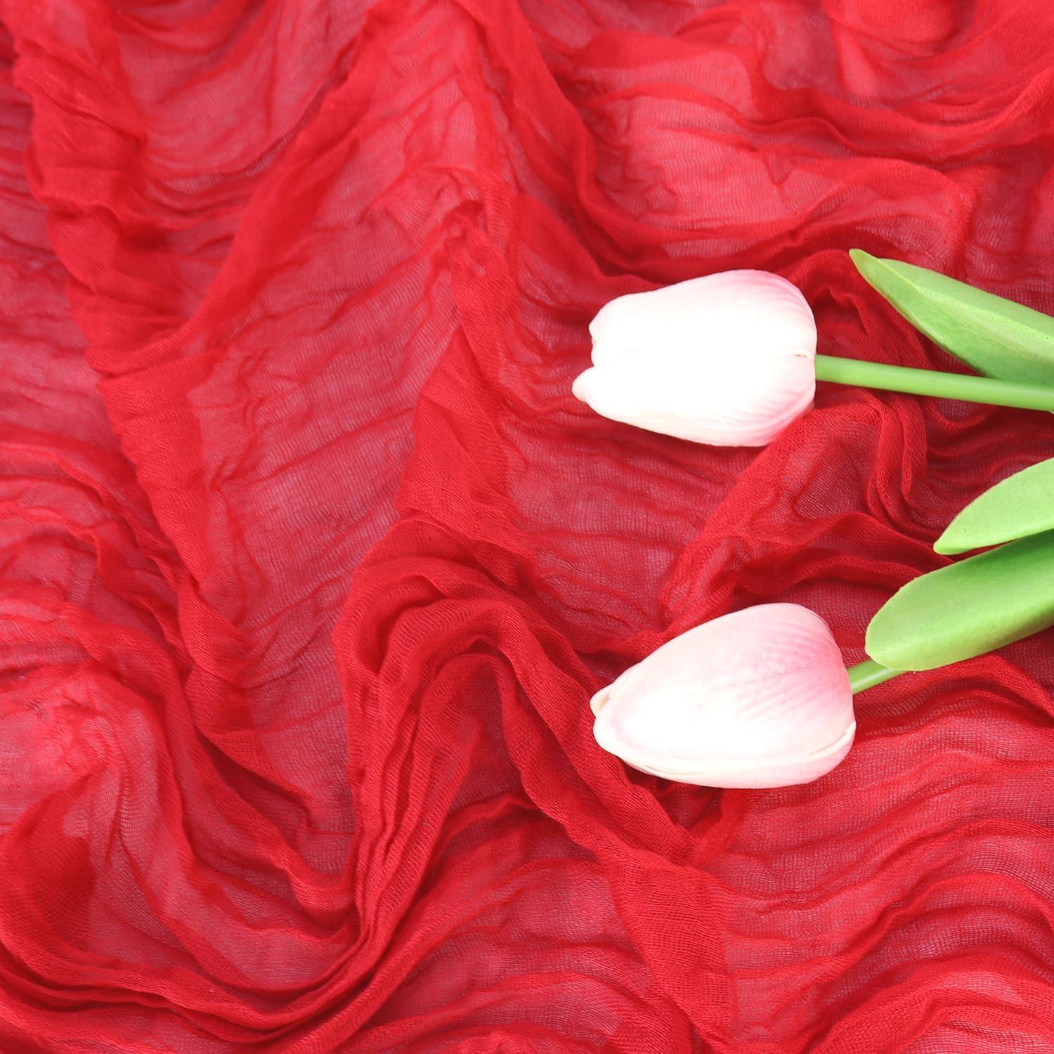 Caminito de Mesa de Gasa Rojo 2 Paquetes 35x120 cm