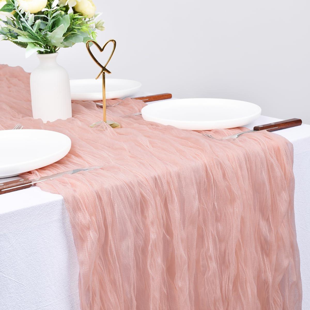 Caminito de Mesa de Gasa de Queso Dlpafzy 3m Boho Durazno