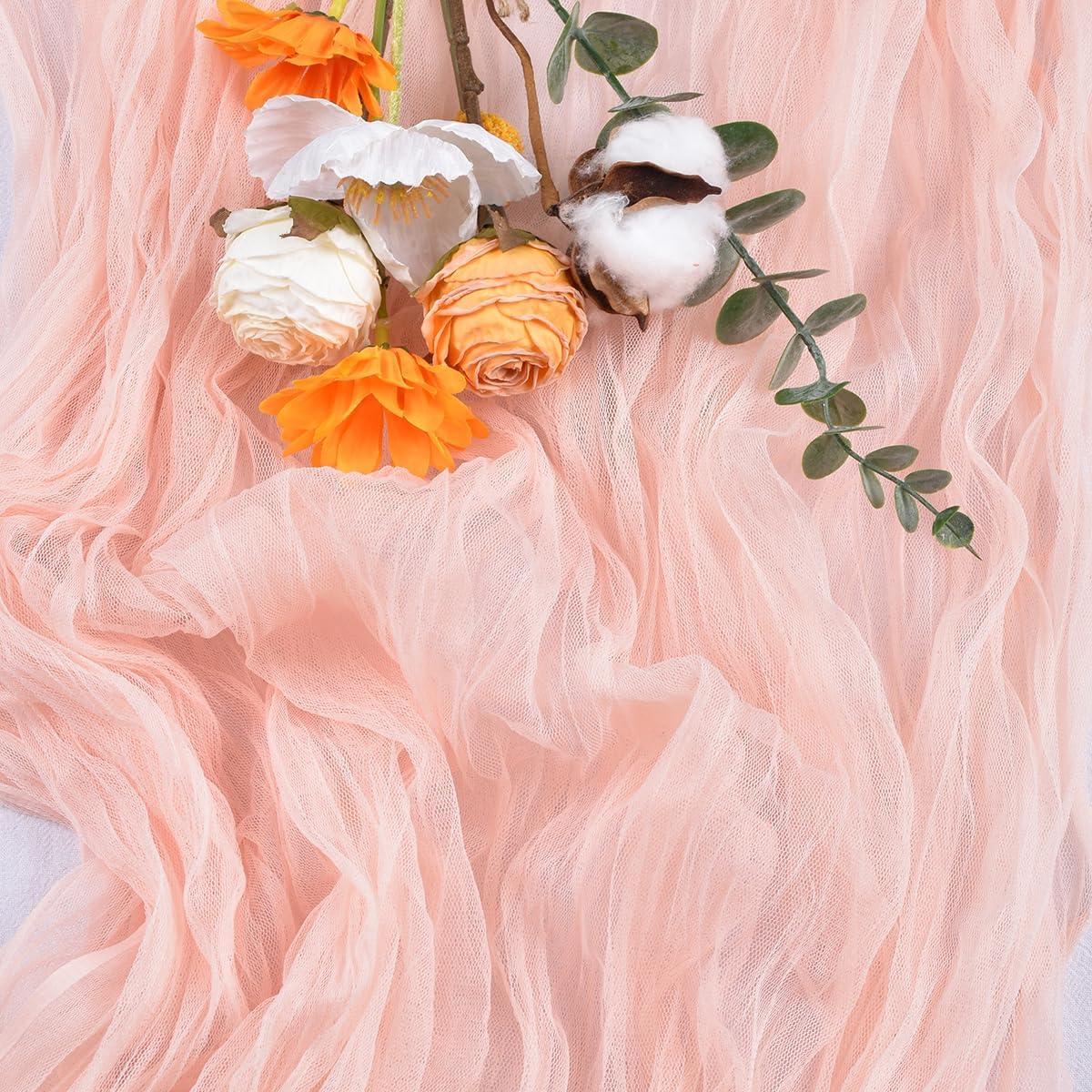 Caminito de Mesa de Gasa de Queso Dlpafzy 3m Boho Durazno