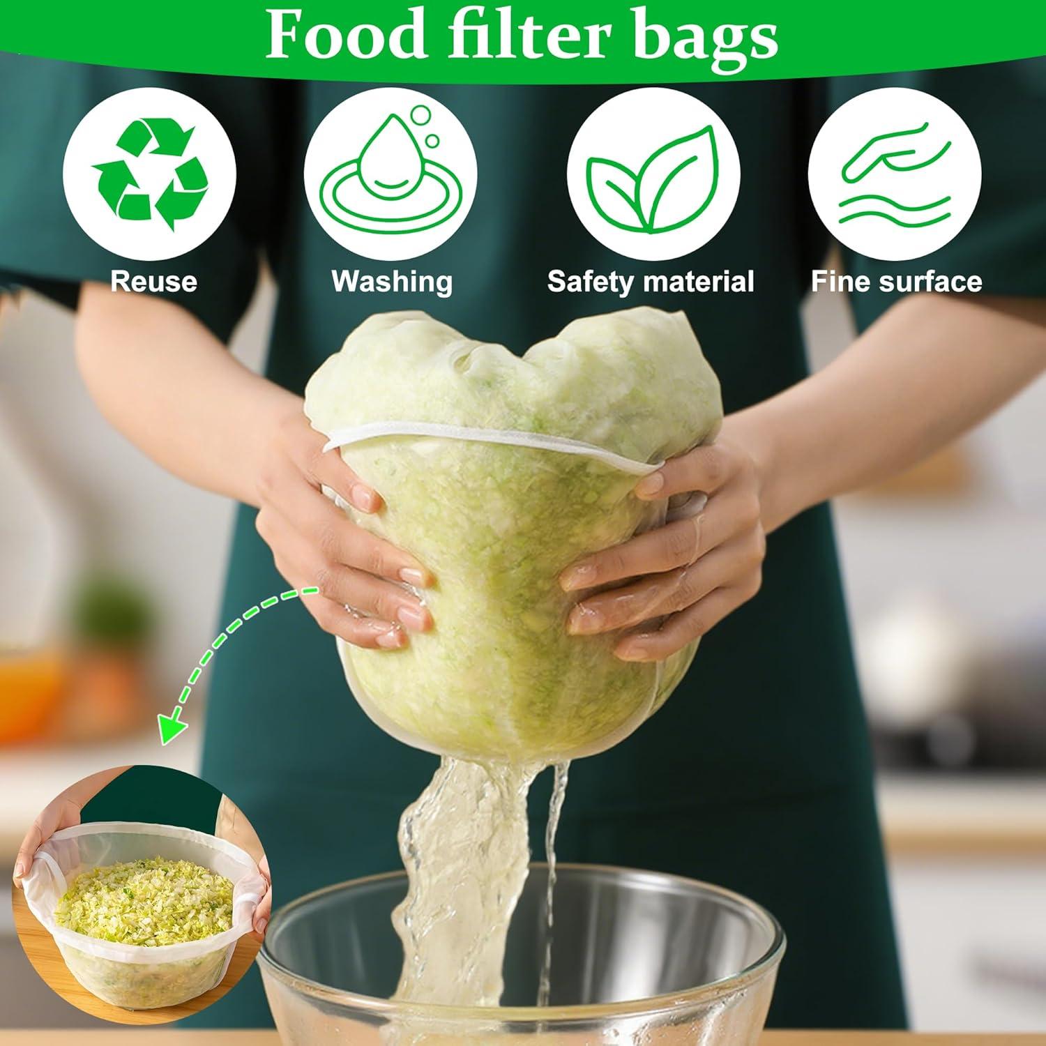 5 Bolsas de Tela de Queso Reutilizables Aeloer 37.8x16 cm