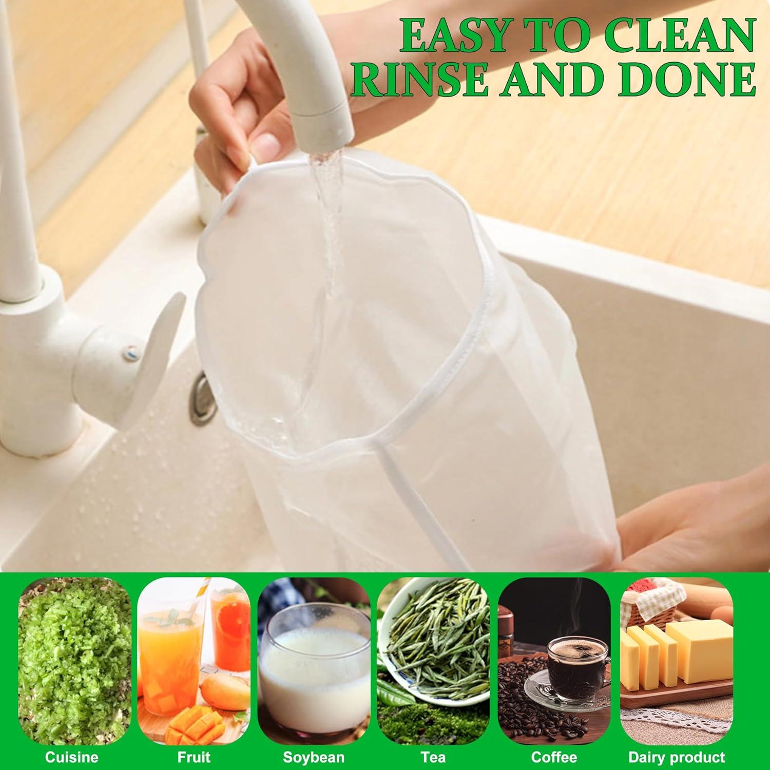 5 Bolsas de Tela de Queso Reutilizables Aeloer 37.8x16 cm