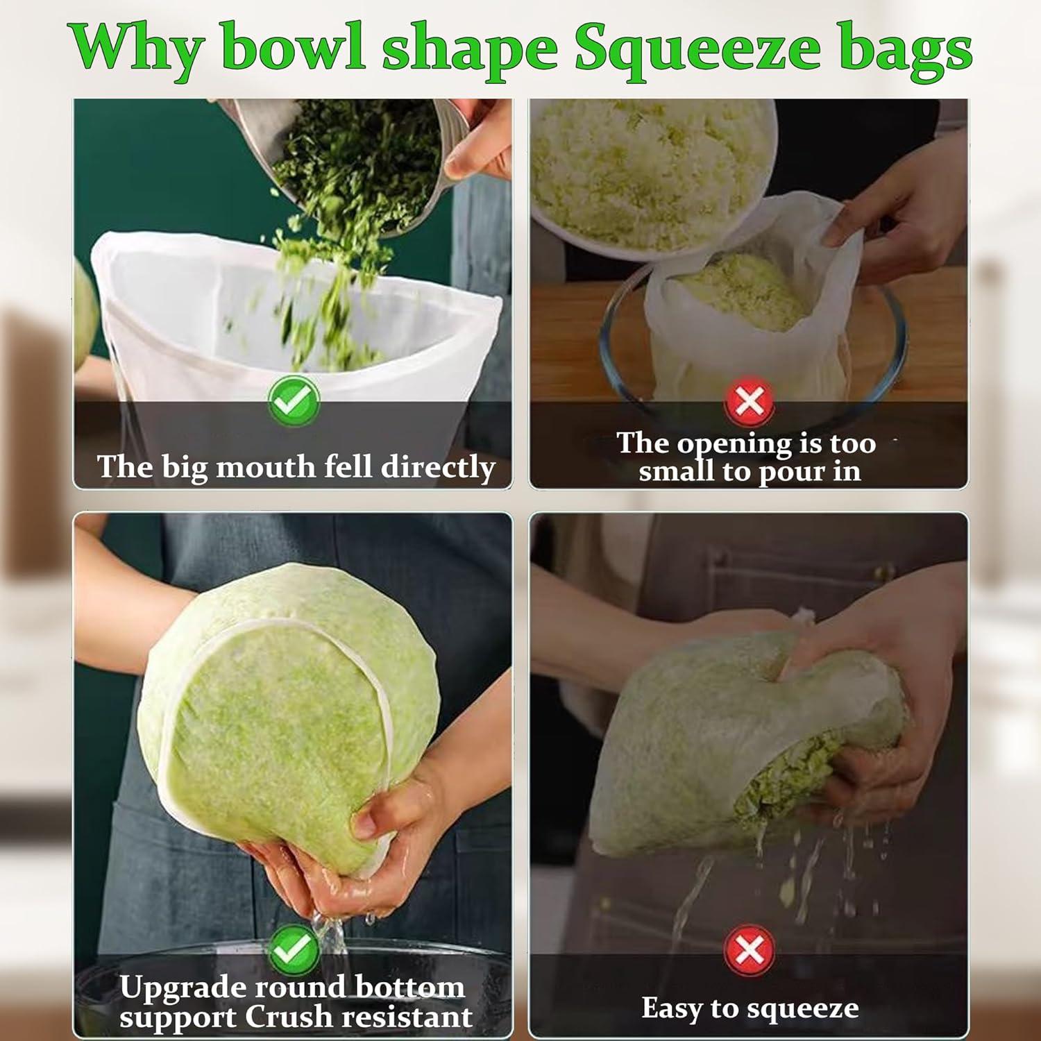 5 Bolsas de Tela de Queso Reutilizables Aeloer 37.8x16 cm