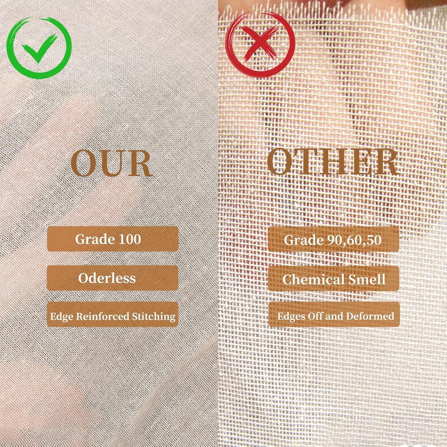 3 Paños de Queso Reutilizables Xohairp Grado 100 50x50cm