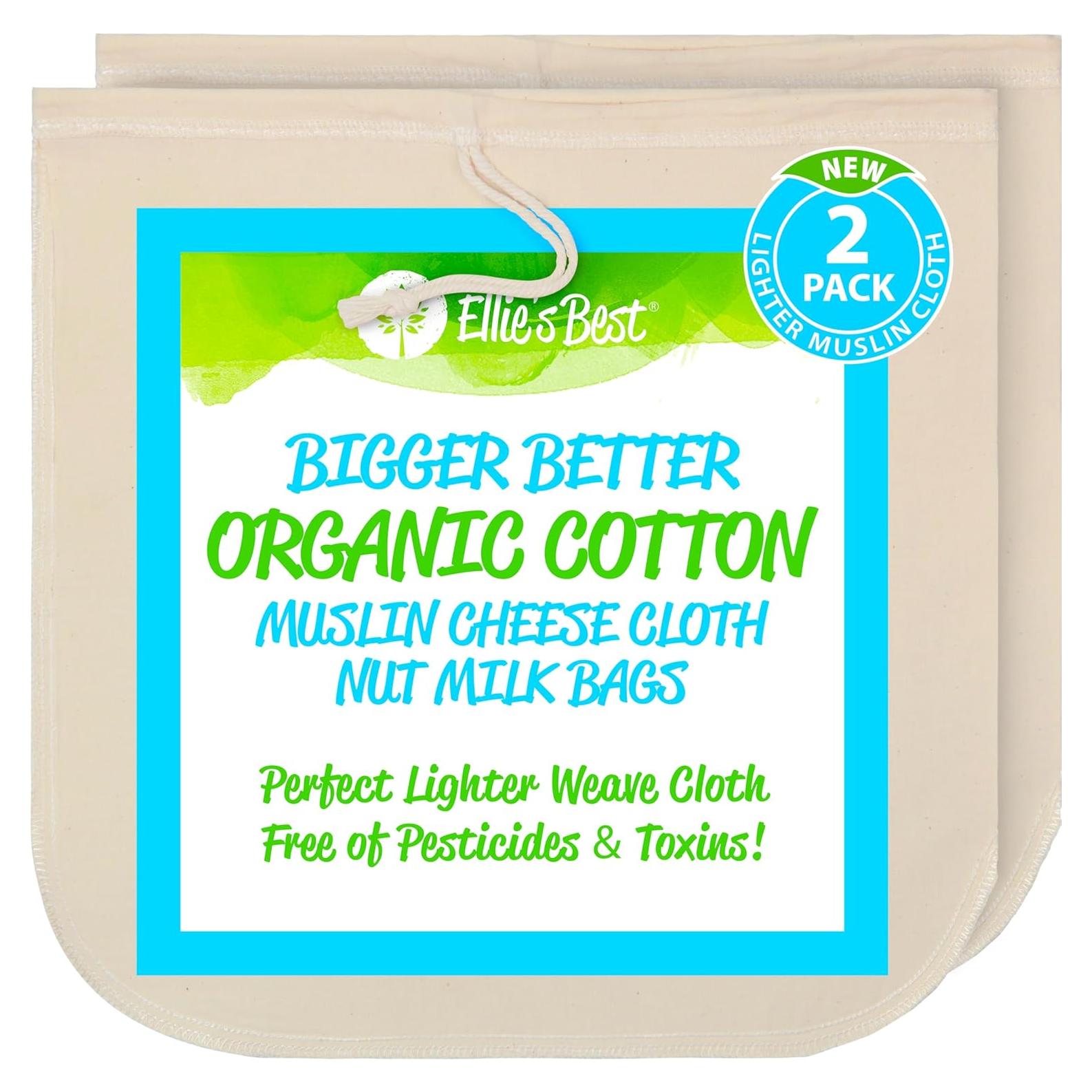 Bolsas de Leche de Nueces Ellie's Best 2pk Algodón Orgánico 35.56cm