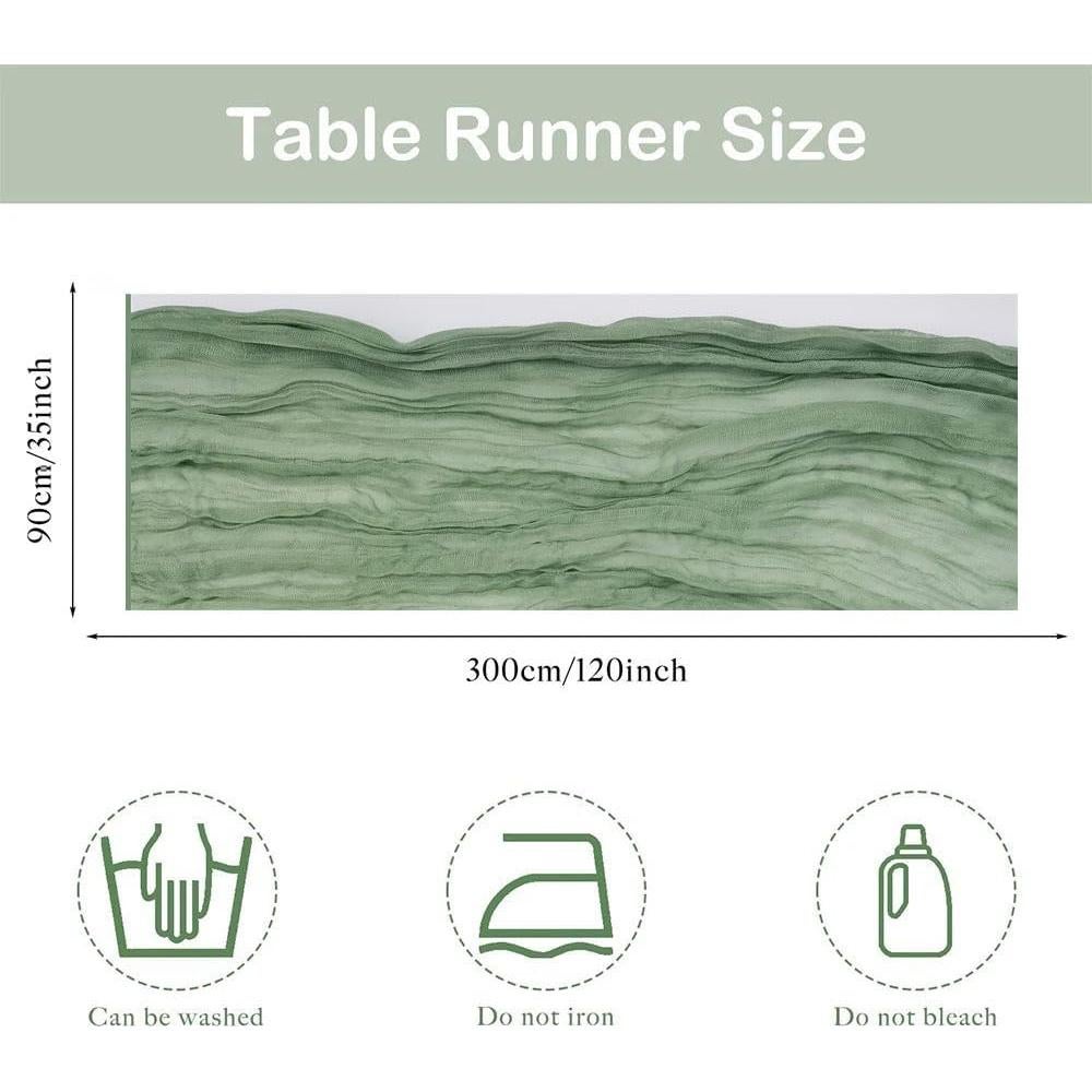 Camino de Mesa de Gasa Verde Salvia Arucxlzq - Paquete de 6