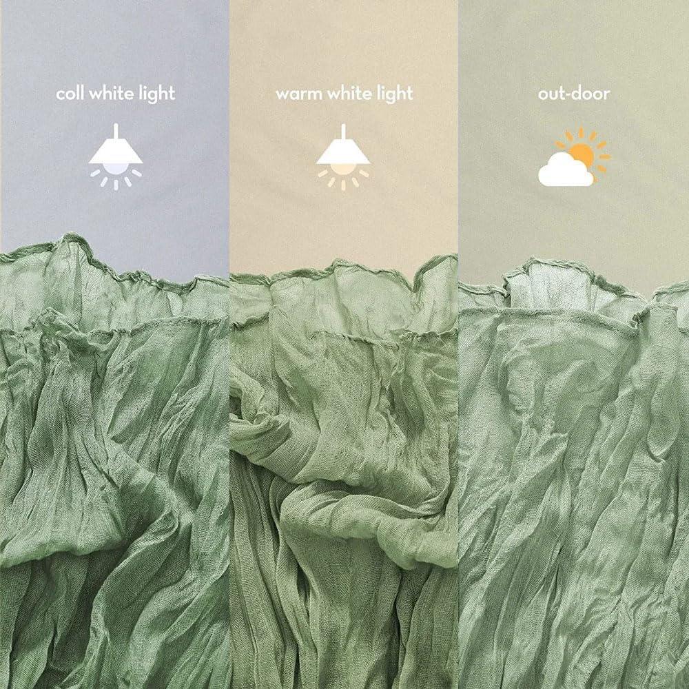 Camino de Mesa de Gasa Verde Salvia Arucxlzq - Paquete de 6