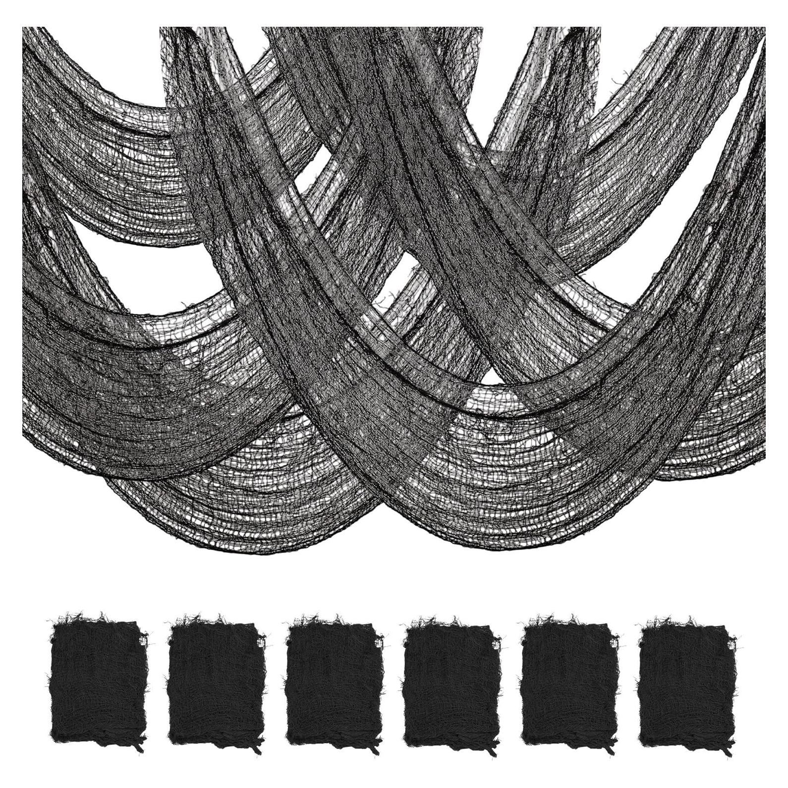 Paquete de 6 Telas Espeluznantes Negras Yokodaza 76x183 cm