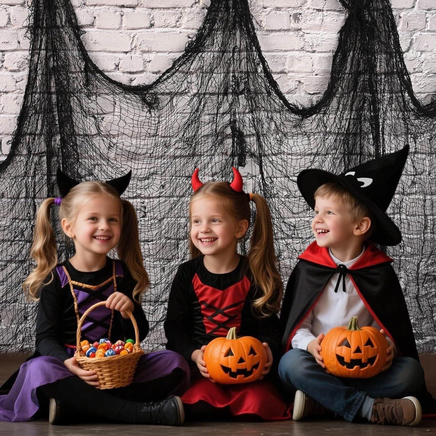 Paquete de 6 Telas Espeluznantes Negras Yokodaza 76x183 cm