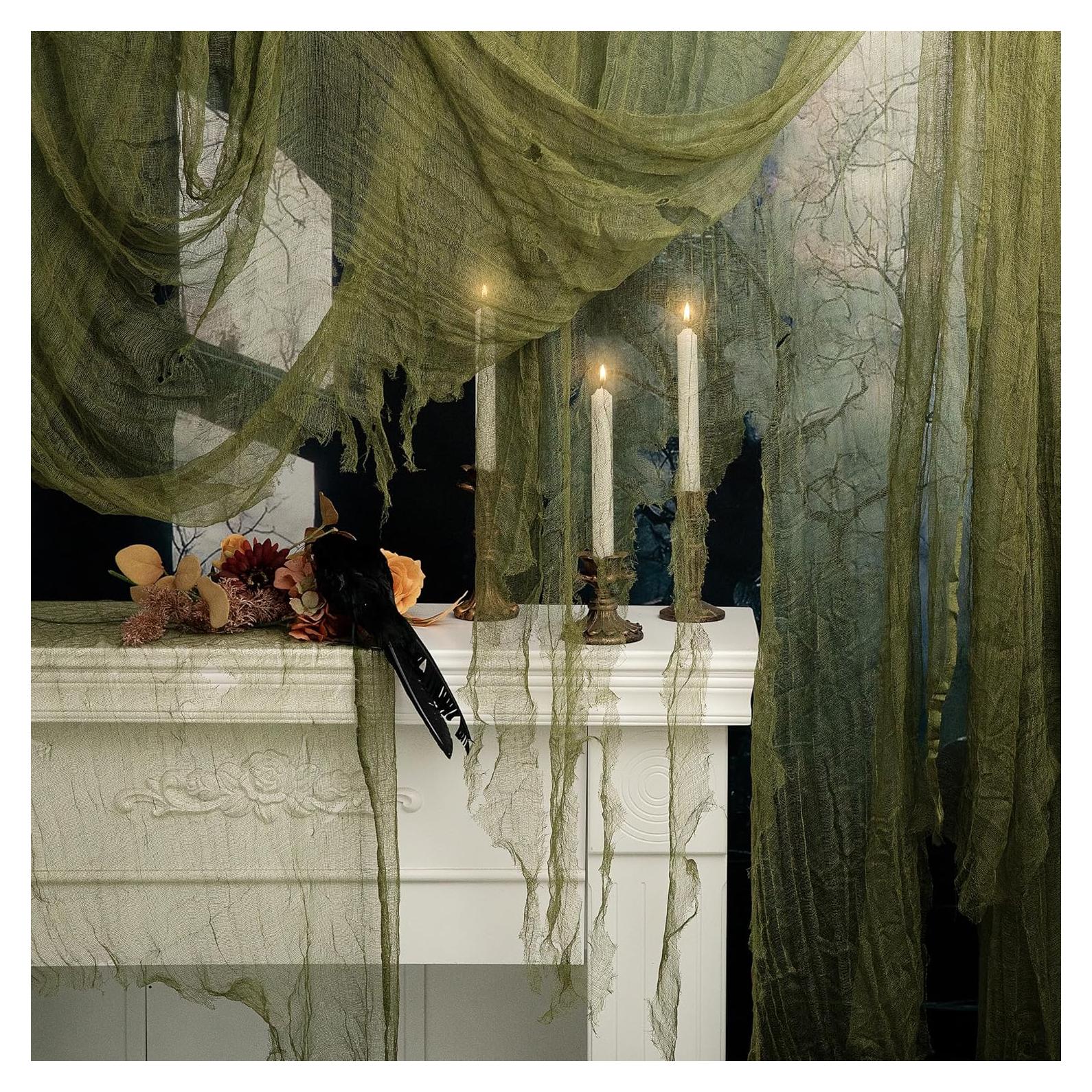 Tela Espeluznante Verde 200x91 cm RunNico Decoración Halloween