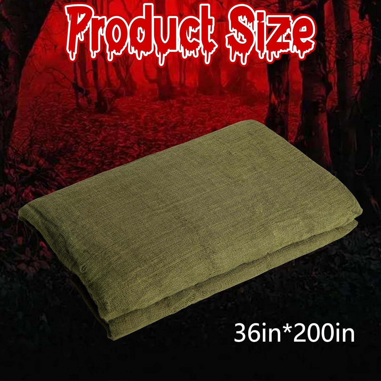 Tela Espeluznante Verde 200x91 cm RunNico Decoración Halloween