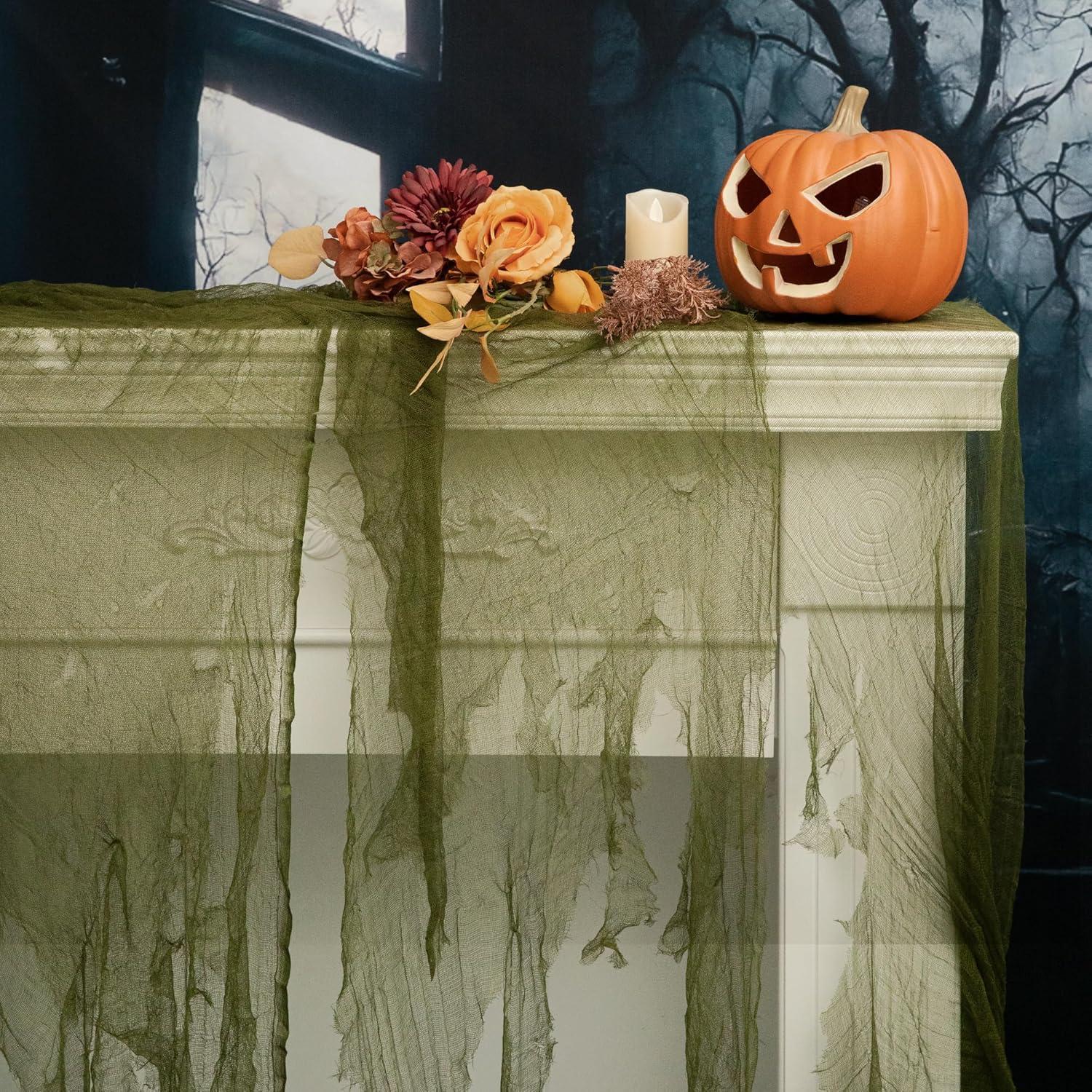 Tela Espeluznante Verde 200x91 cm RunNico Decoración Halloween