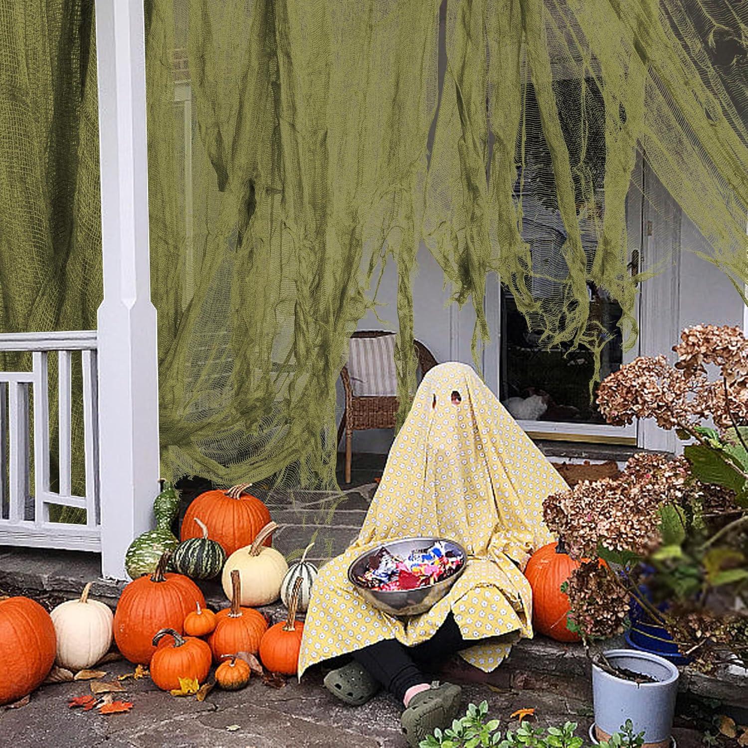 Tela Espeluznante Verde 200x91 cm RunNico Decoración Halloween