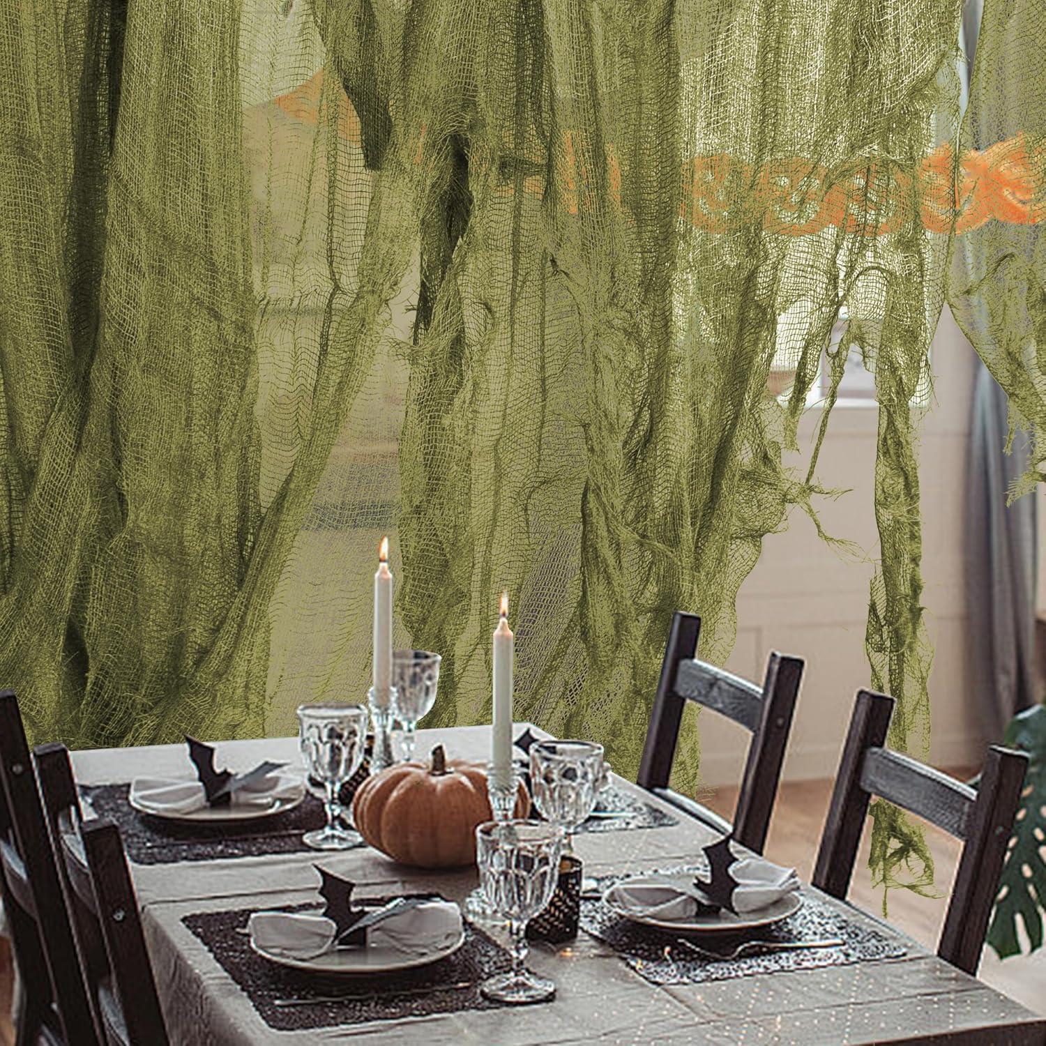 Tela Espeluznante Verde 200x91 cm RunNico Decoración Halloween