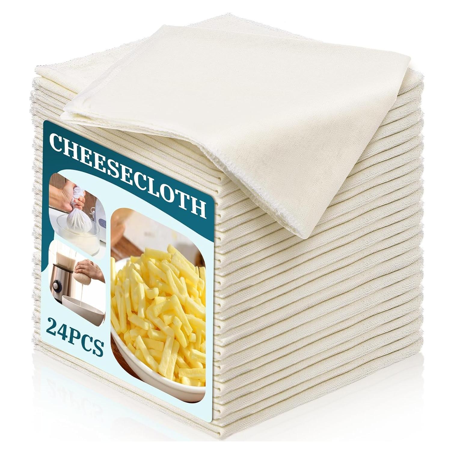 24 Paños de Queso de Algodón Sin Blanquear 61x61cm Exclaith