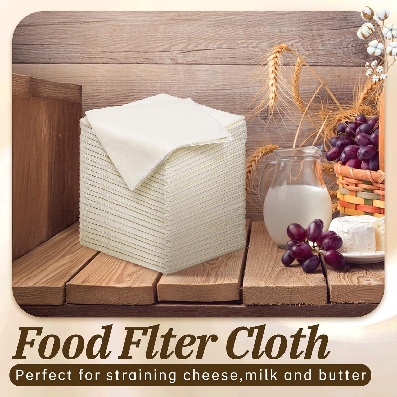 24 Paños de Queso de Algodón Sin Blanquear 61x61cm Exclaith