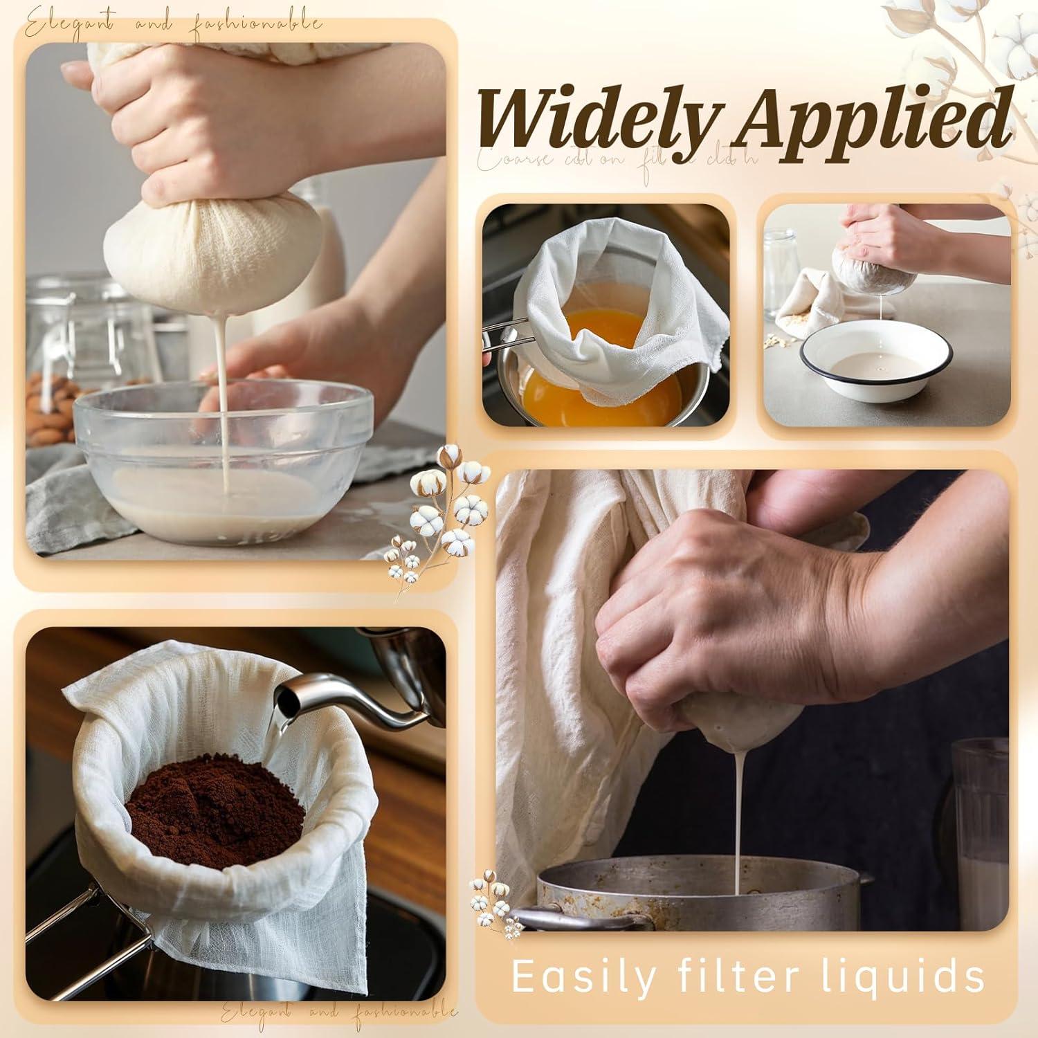 24 Paños de Queso de Algodón Sin Blanquear 61x61cm Exclaith