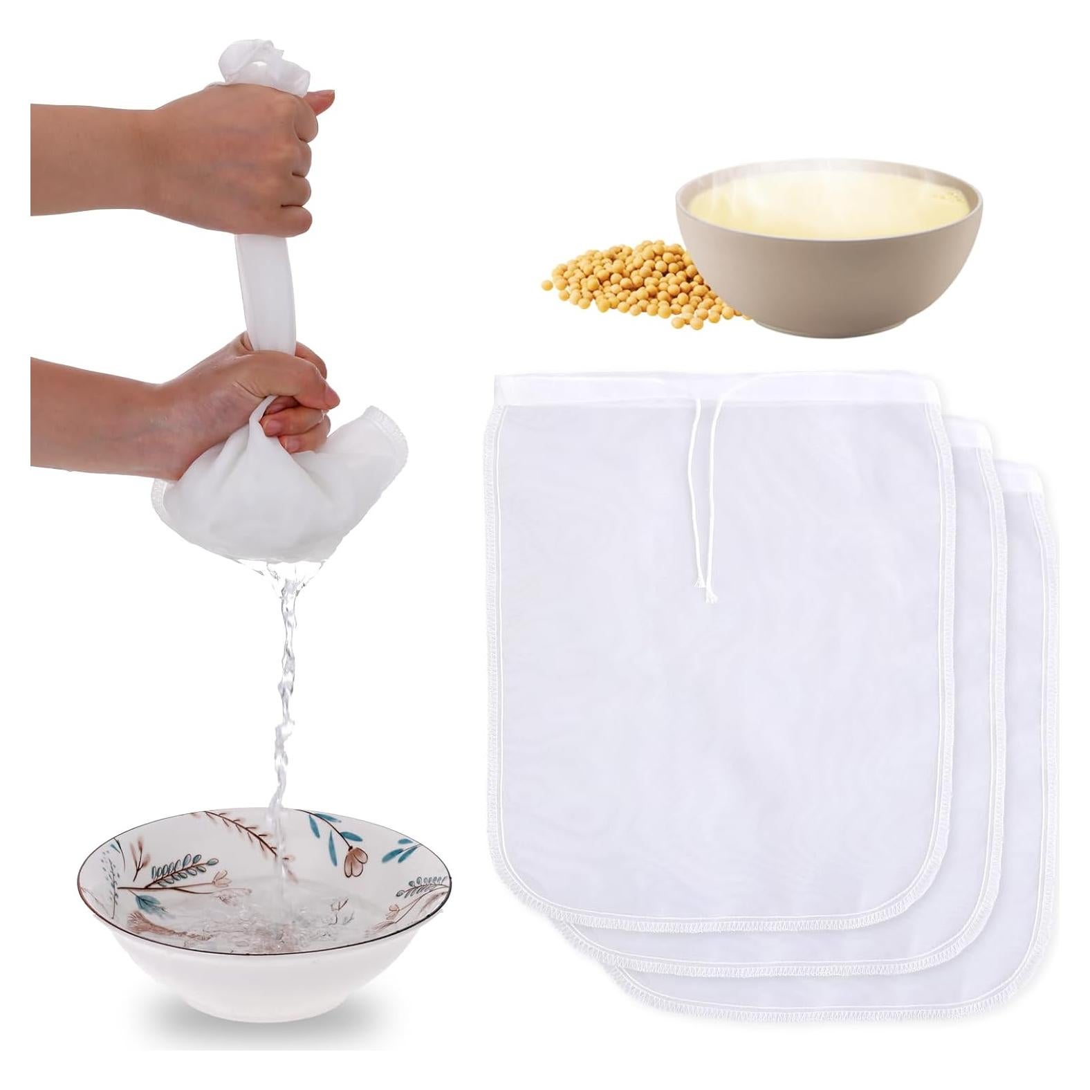 Bolsa de Leche de Nueces Giantree 3 Pcs 30x25cm Nylon Reutilizable