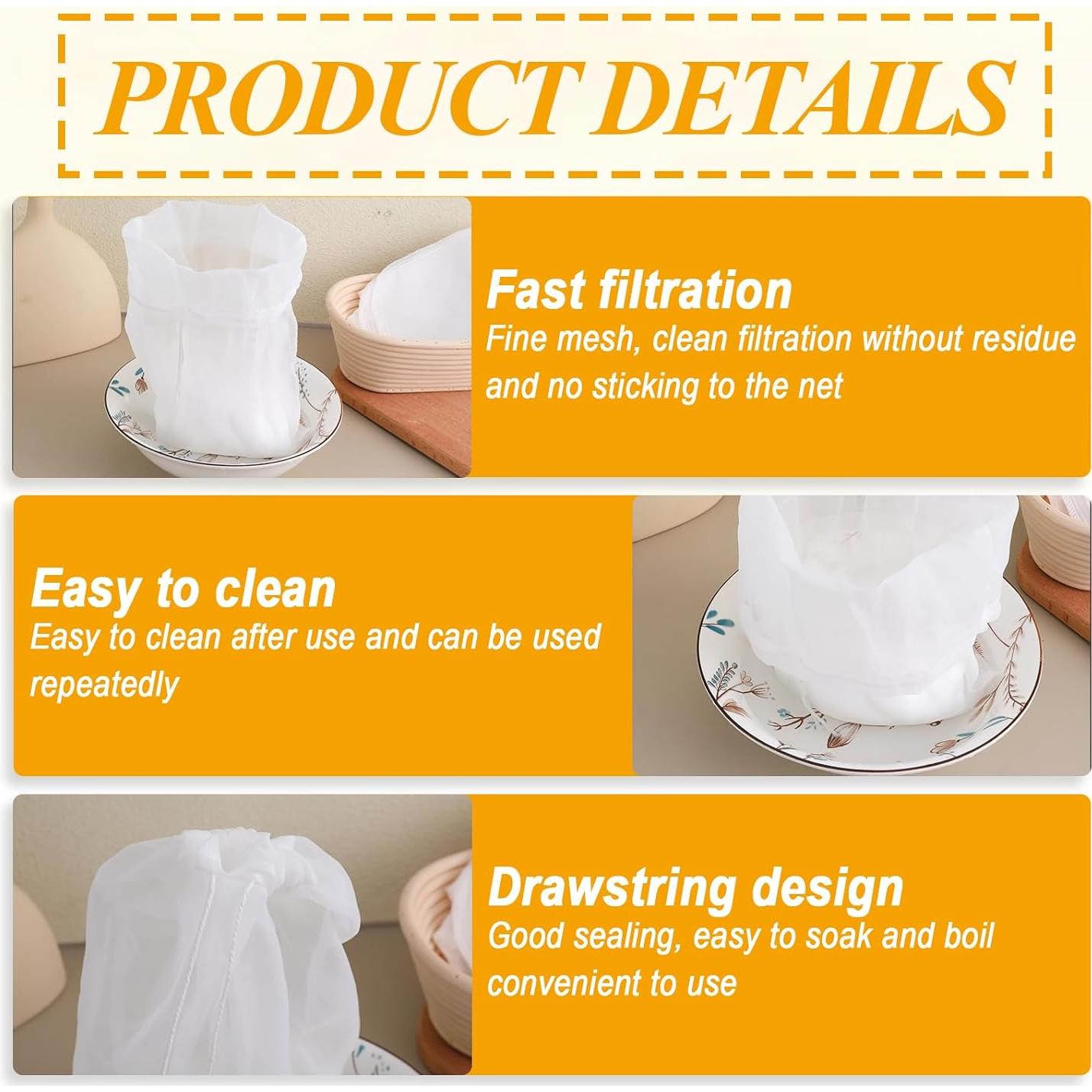 Bolsa de Leche de Nueces Giantree 3 Pcs 30x25cm Nylon Reutilizable