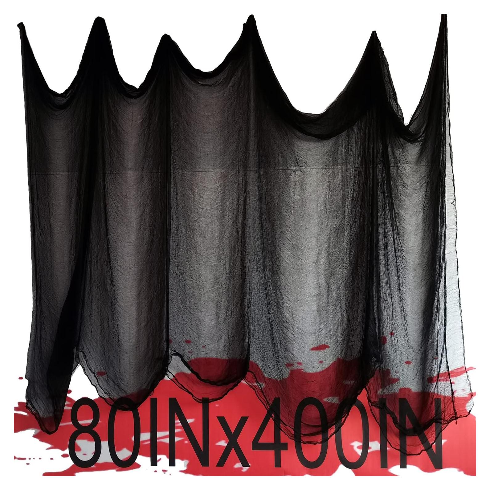Tela Gasa Espeluznante Negra 2x10m Decoración Halloween AugeStern