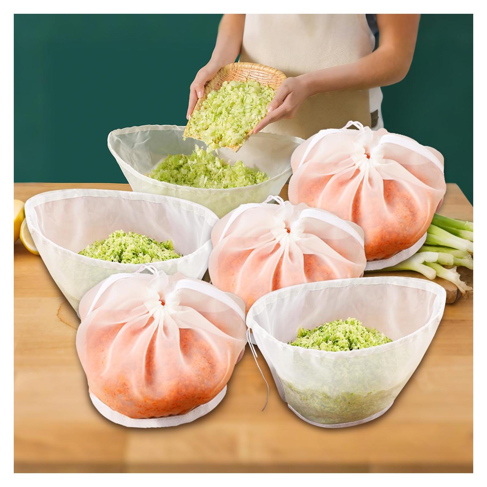 6 Bolsas de Tela de Queso KBBYT para Colar Leche y Verduras