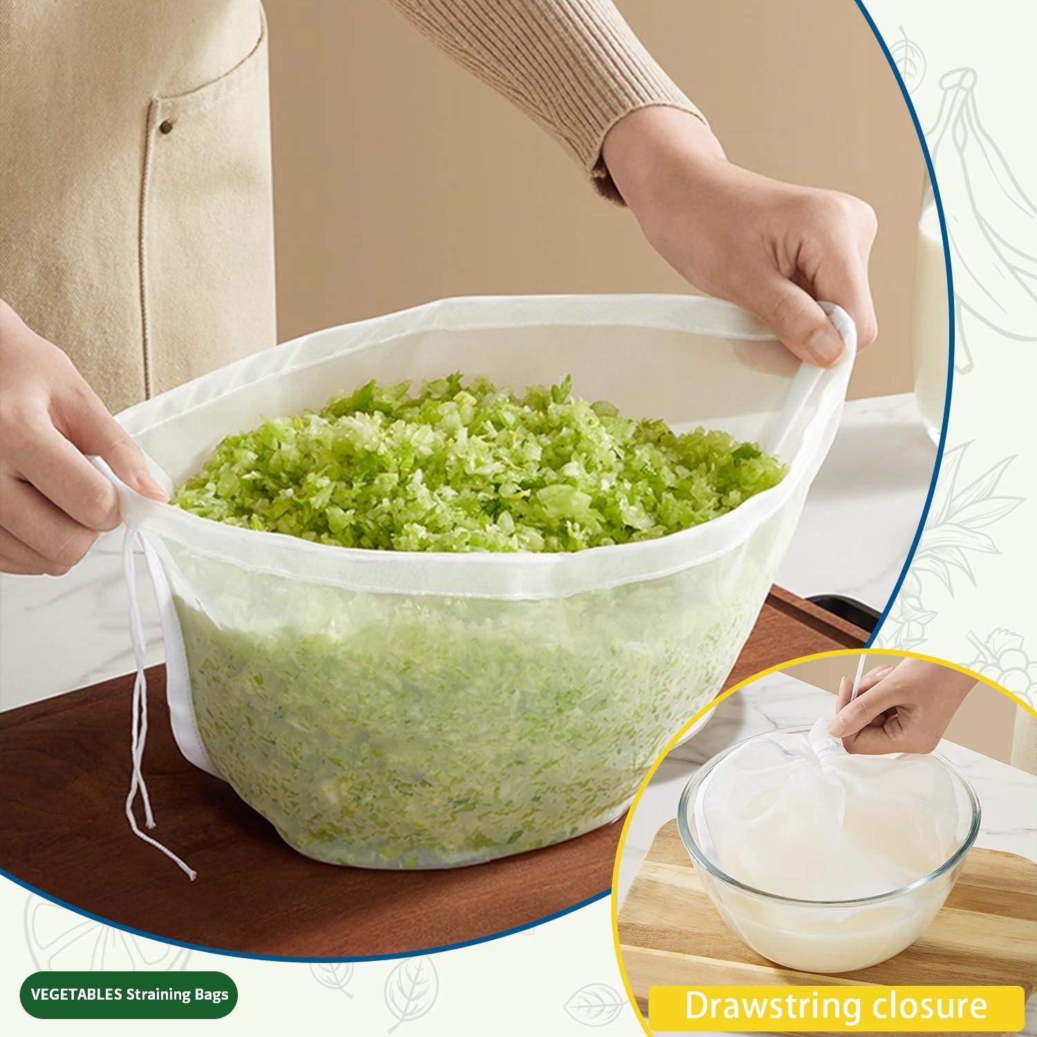 6 Bolsas de Tela de Queso KBBYT para Colar Leche y Verduras