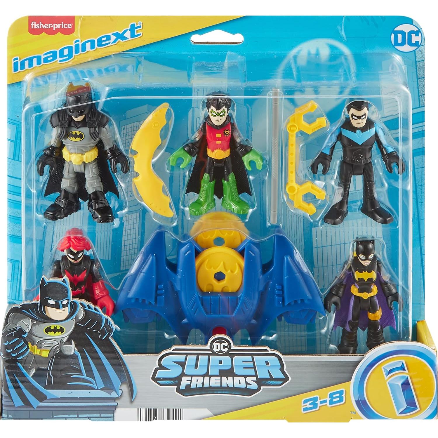Conjunto de Figuras Batman Fisher-Price 5 Personajes y Accesorios