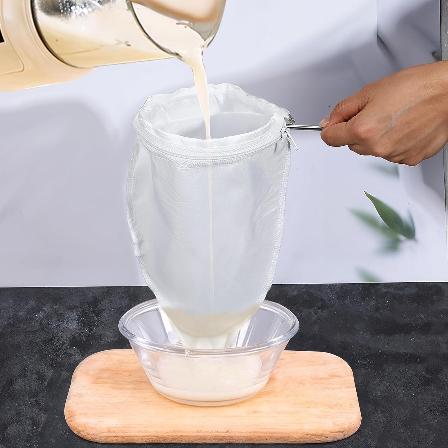 Paquete de 2 coladores de malla fina Xinjoduz con mango de acero inoxidable