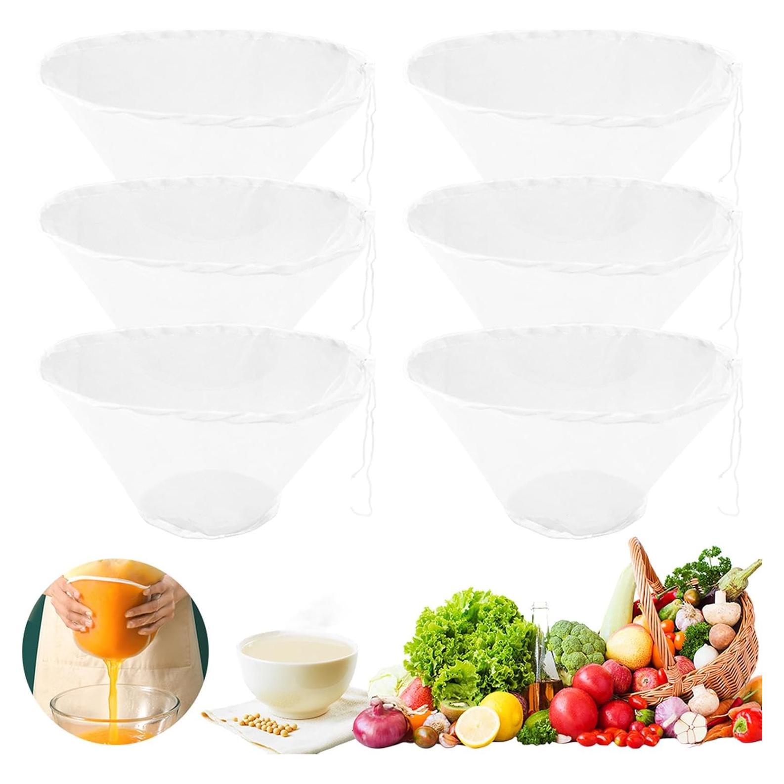 6 Bolsas de Filtrado de Nylon LVOERTUIG para Leche Vegetal